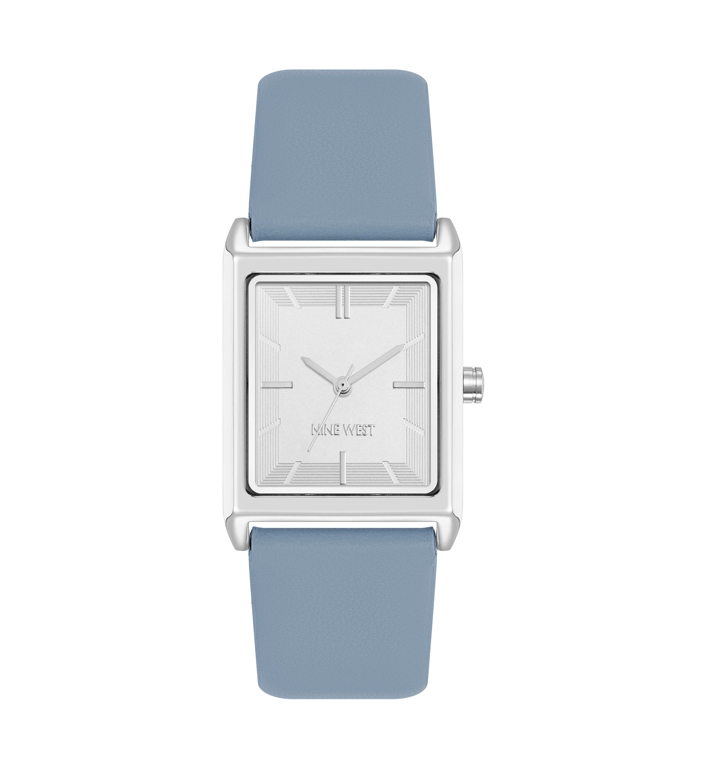Nine West Quartz Rectangular Polyurethane Leather Band Watch | Belk