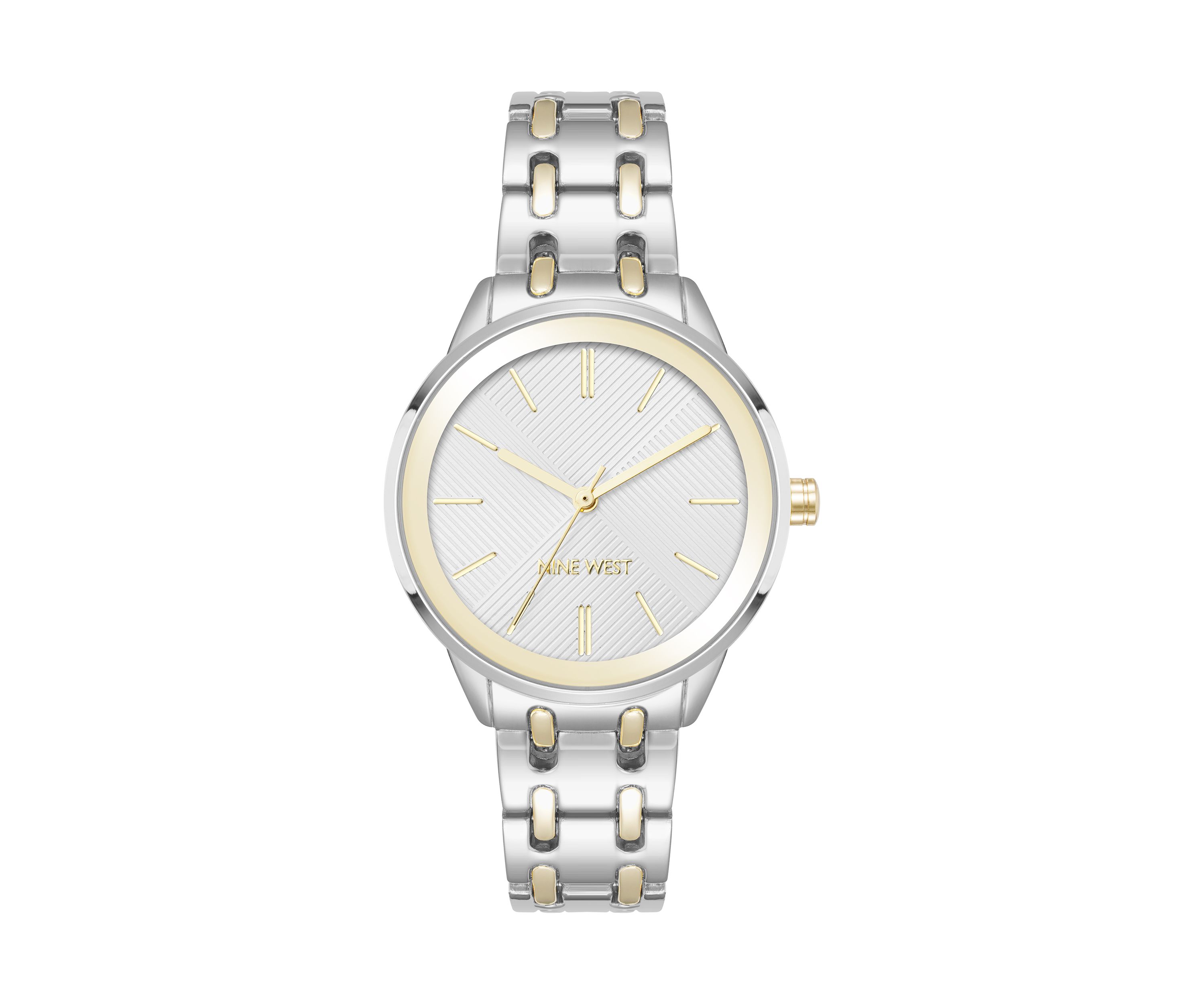 Quartz Silver and Two Tone Metal Alloy Bracelet Watch