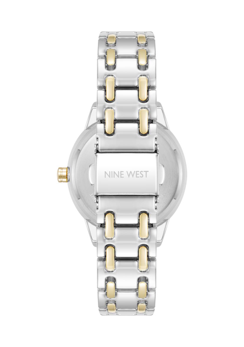 Quartz Silver and Two Tone Metal Alloy Bracelet Watch