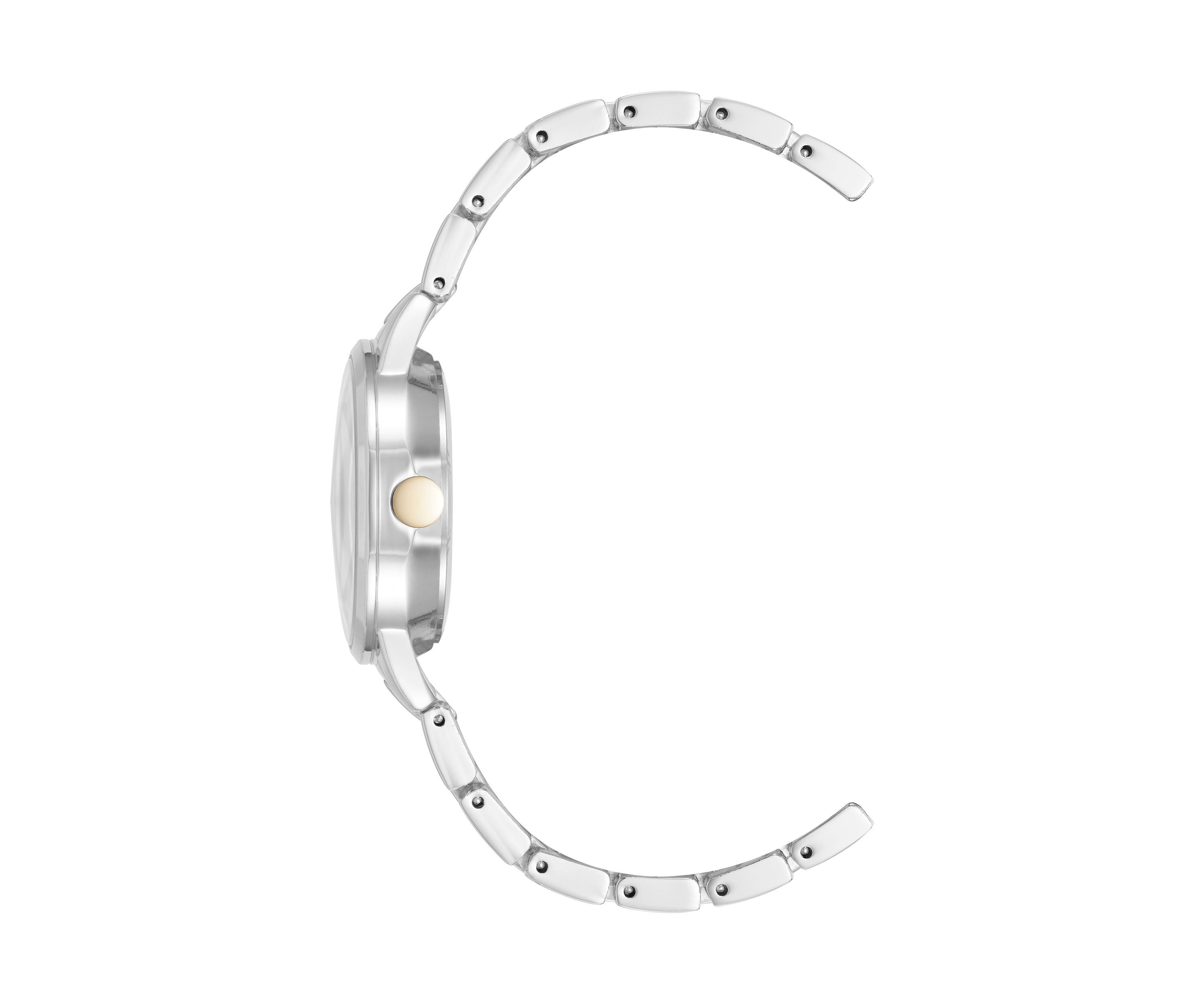 Quartz Silver and Two Tone Metal Alloy Bracelet Watch