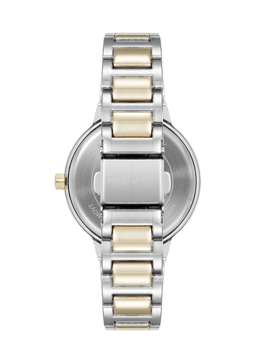 Quartz Black and Two Tone Metal Alloy Bracelet Watch