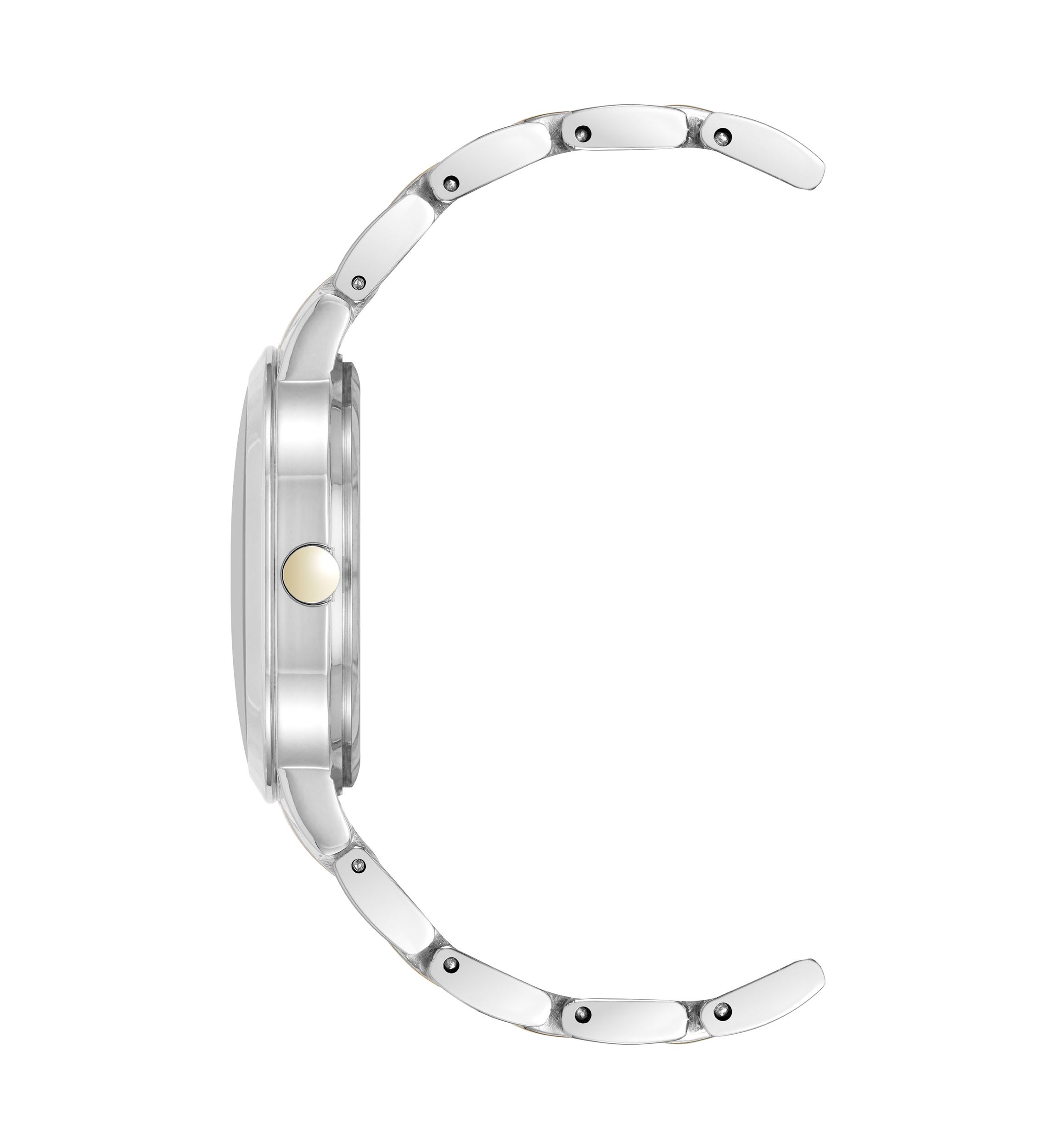 Quartz Black and Two Tone Metal Alloy Bracelet Watch