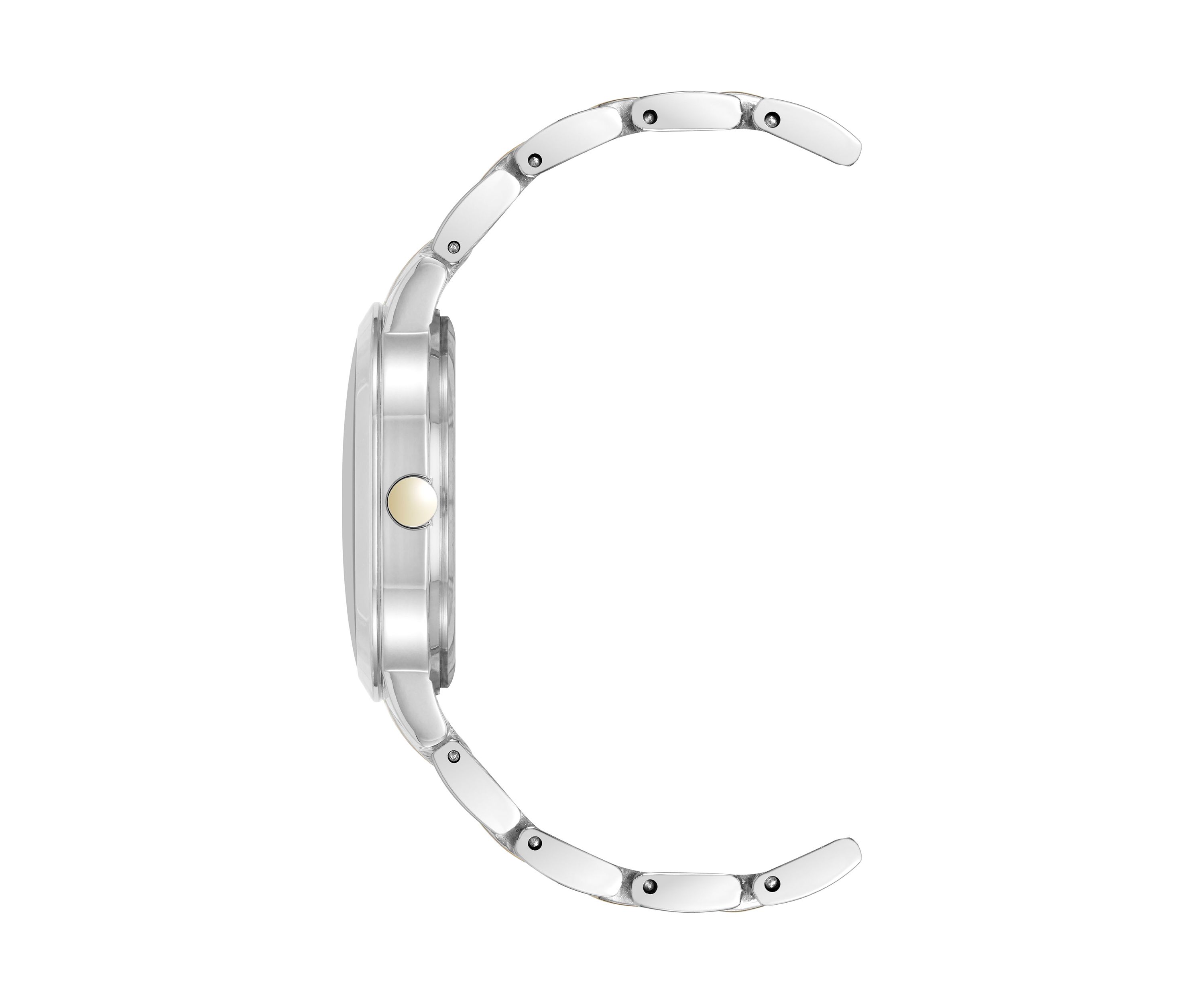 Quartz Black and Two Tone Metal Alloy Bracelet Watch