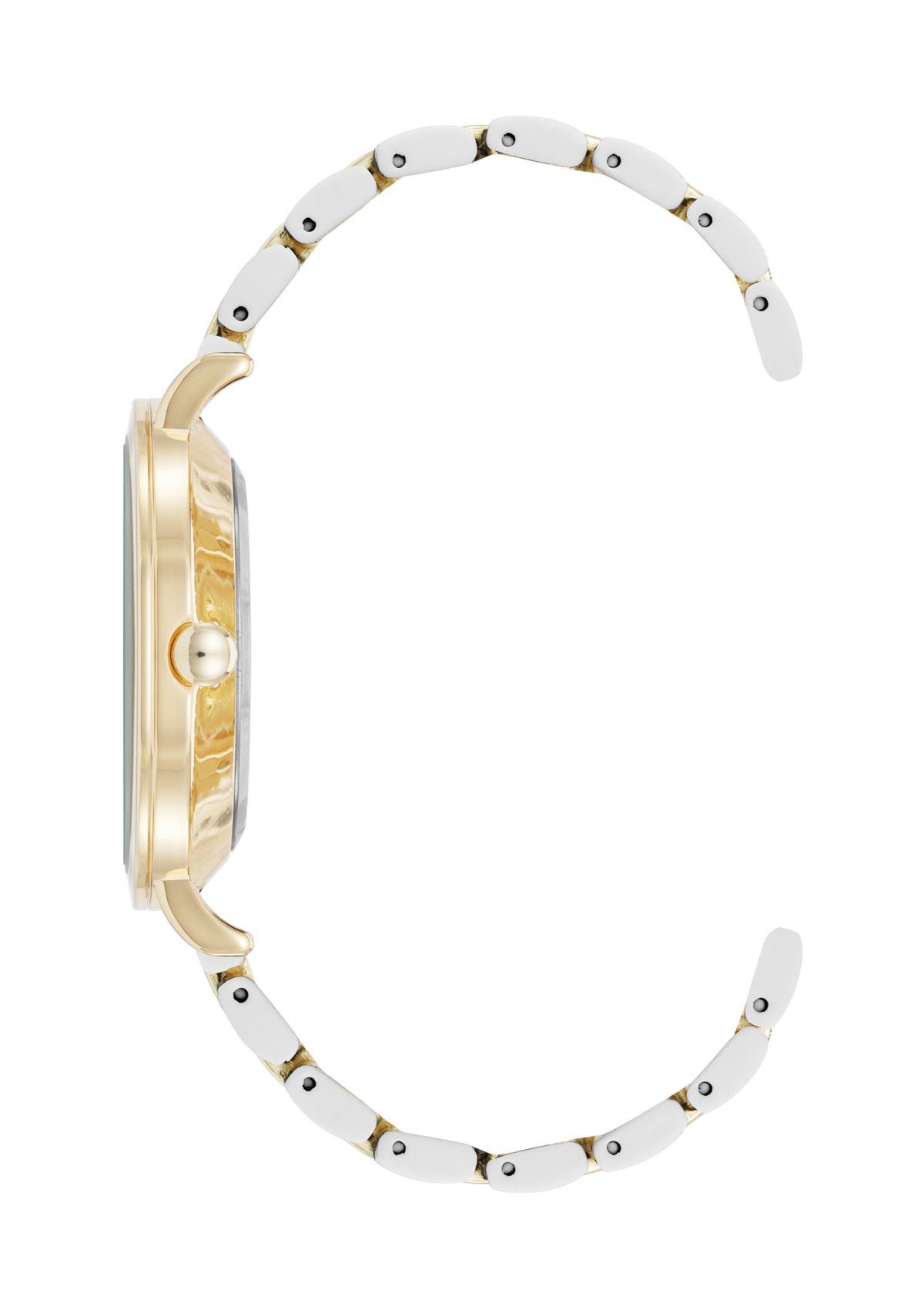 Quartz Silicone and Gold-Tone Metal Alloy Watch