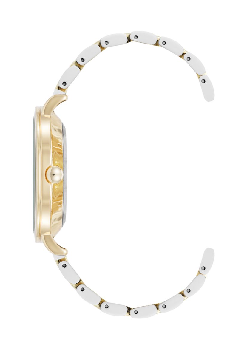 Quartz Silicone and Gold-Tone Metal Alloy Watch