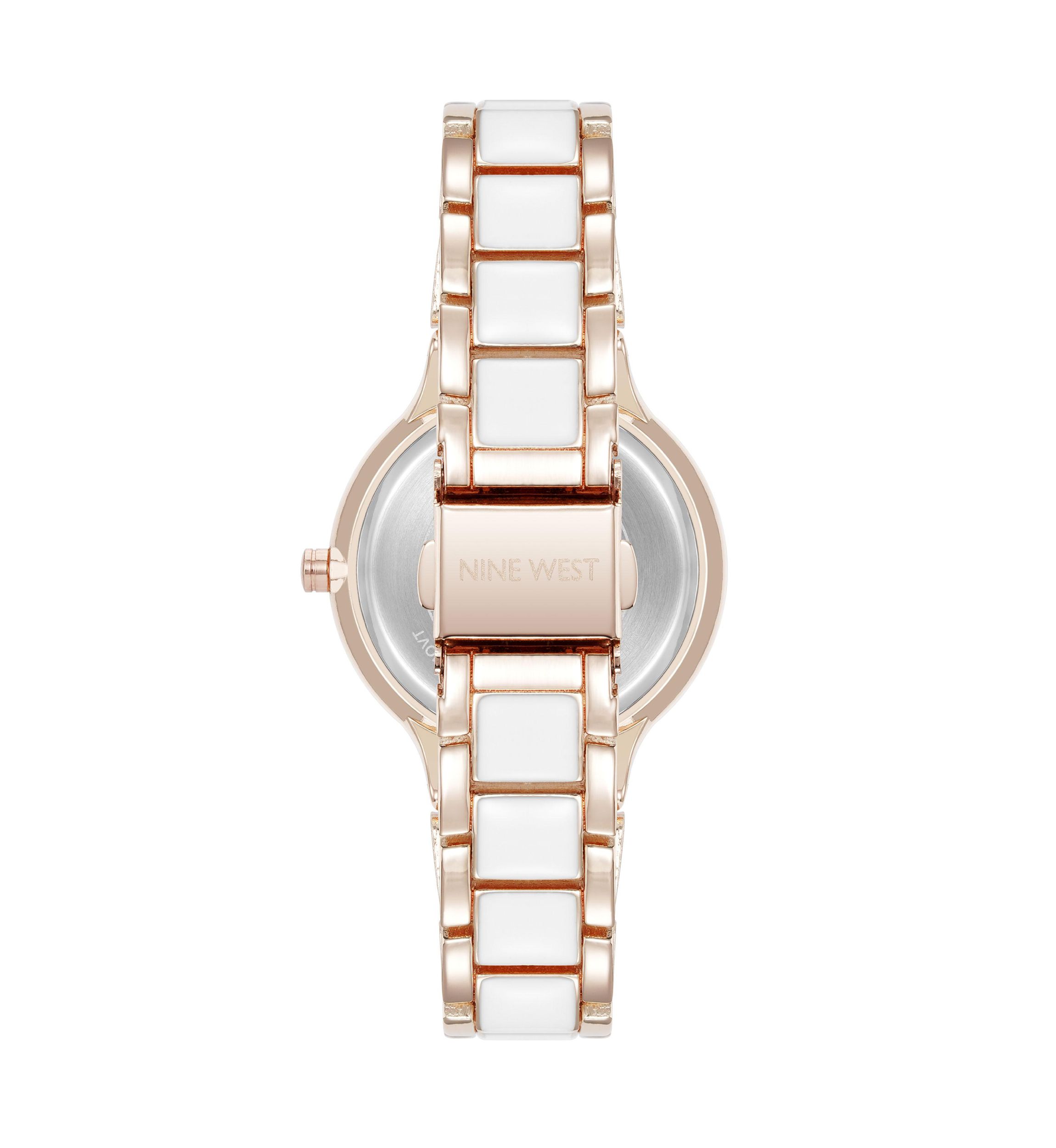 Quartz Round Enamel and Metal Alloy Watch