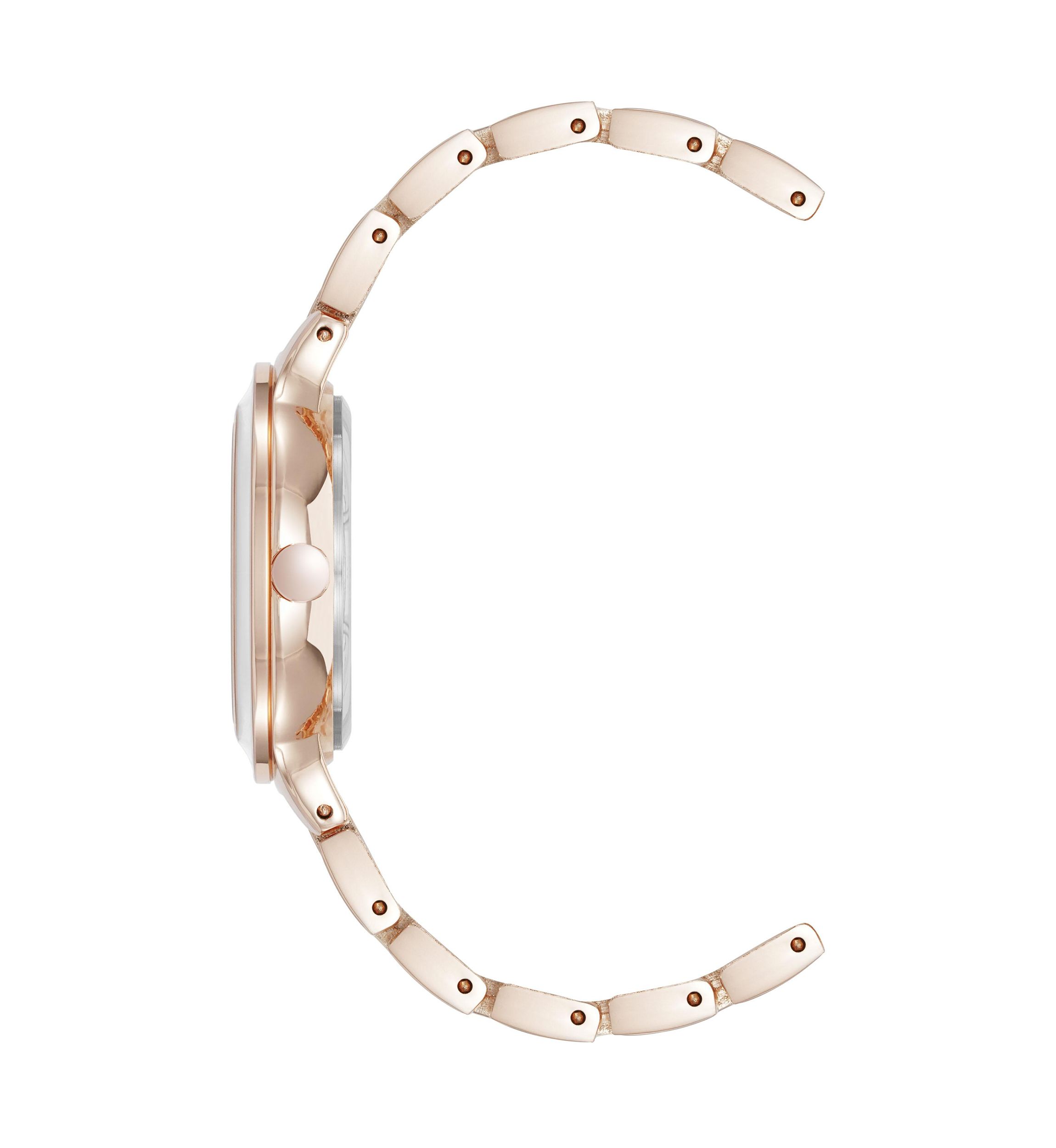 Quartz Round Enamel and Metal Alloy Watch