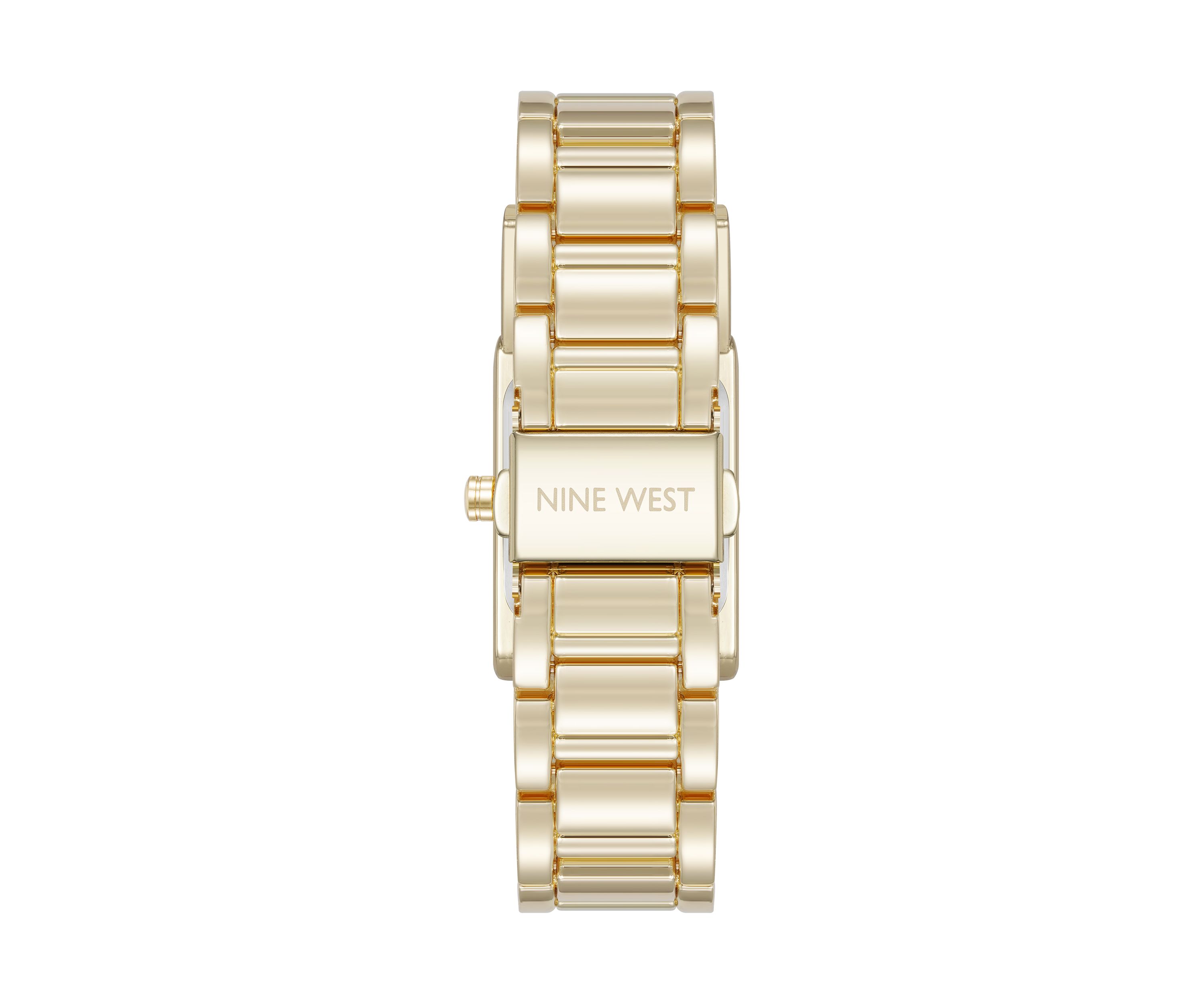 Quartz Everyday Rectangular Black and Gold Tone Metal Alloy Watch