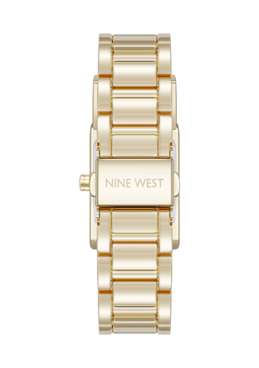 Quartz Everyday Rectangular Black and Gold Tone Metal Alloy Watch
