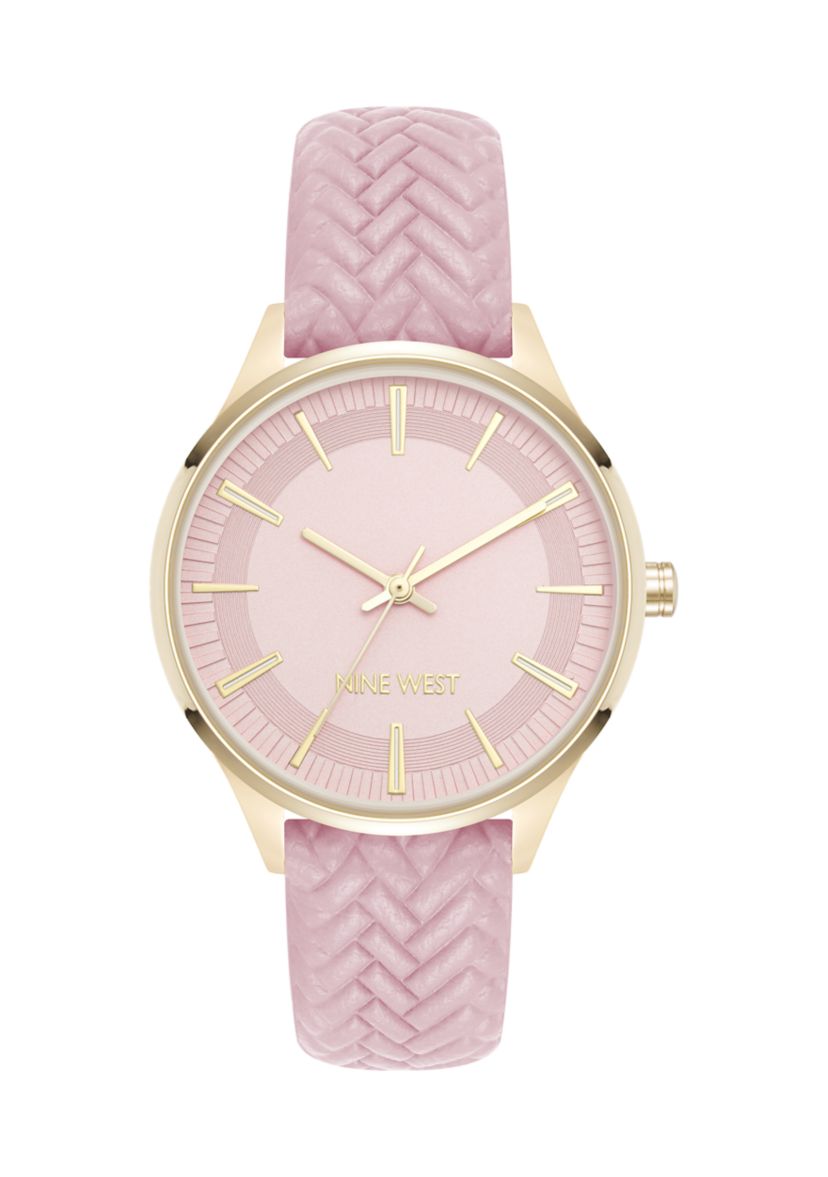Nine West Quartz Boyfriend Gold Tone and Pink Polyurethane  display picture 3