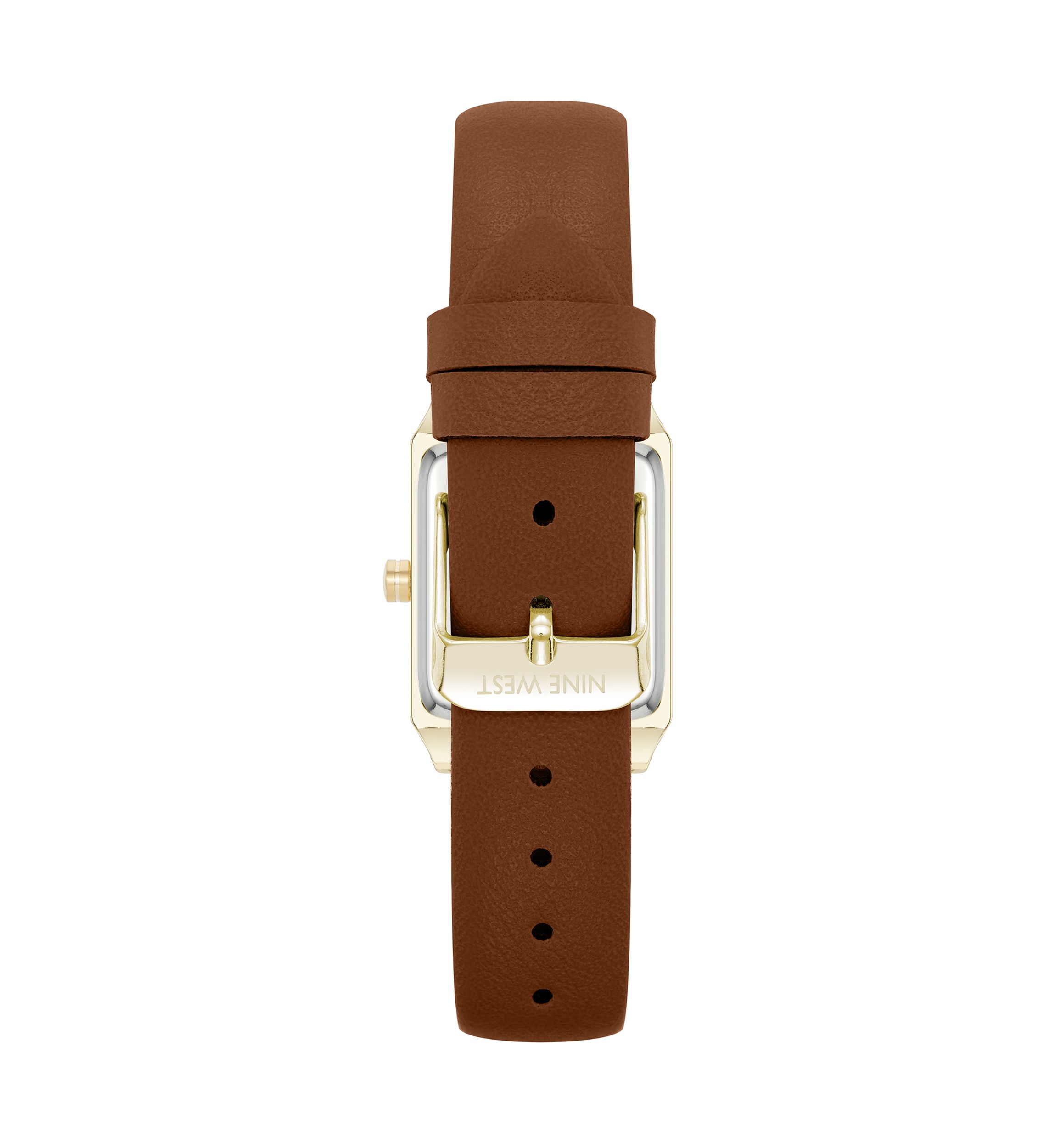 Quartz Rectangular Metal and PU Leather Band Watch