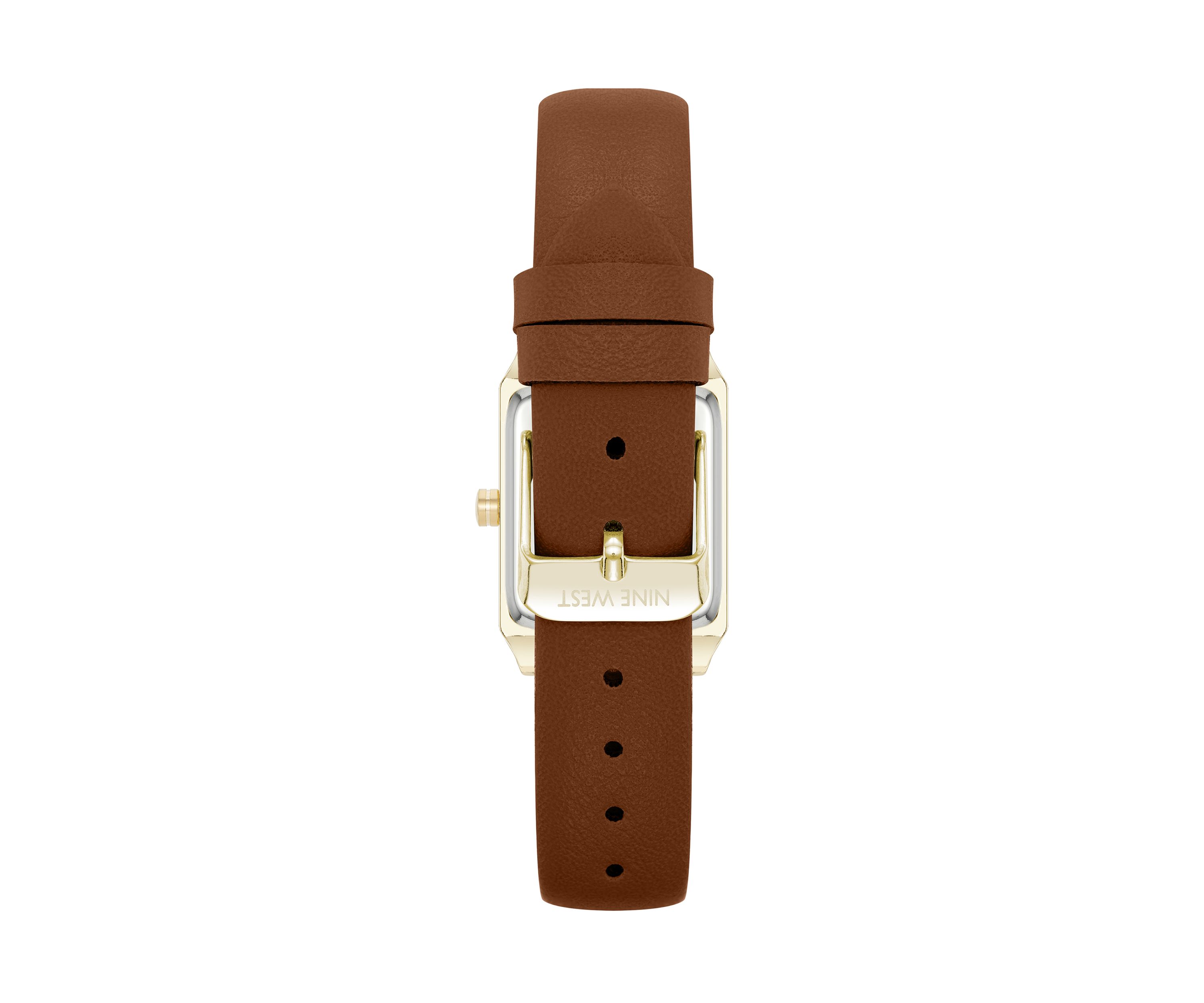Quartz Rectangular Metal and PU Leather Band Watch