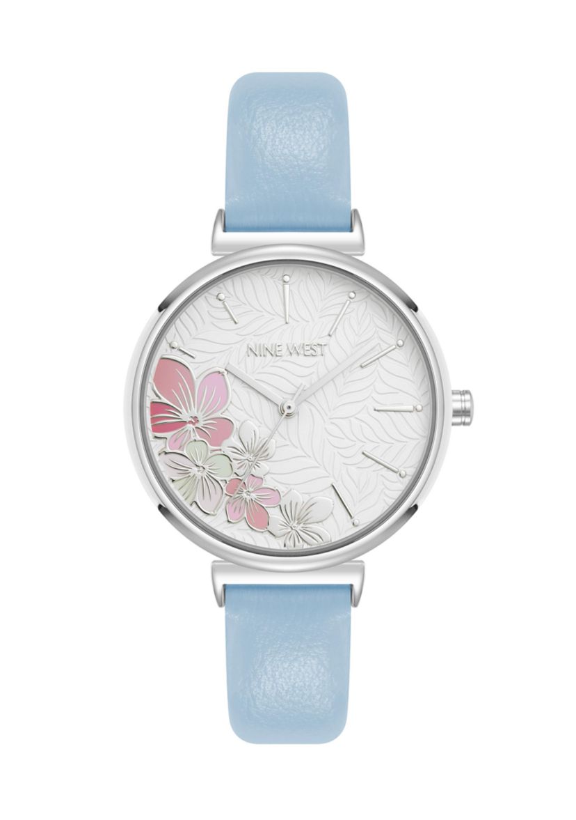 Quartz Boyfriend Metal and Polyurethane Leather Band Watch