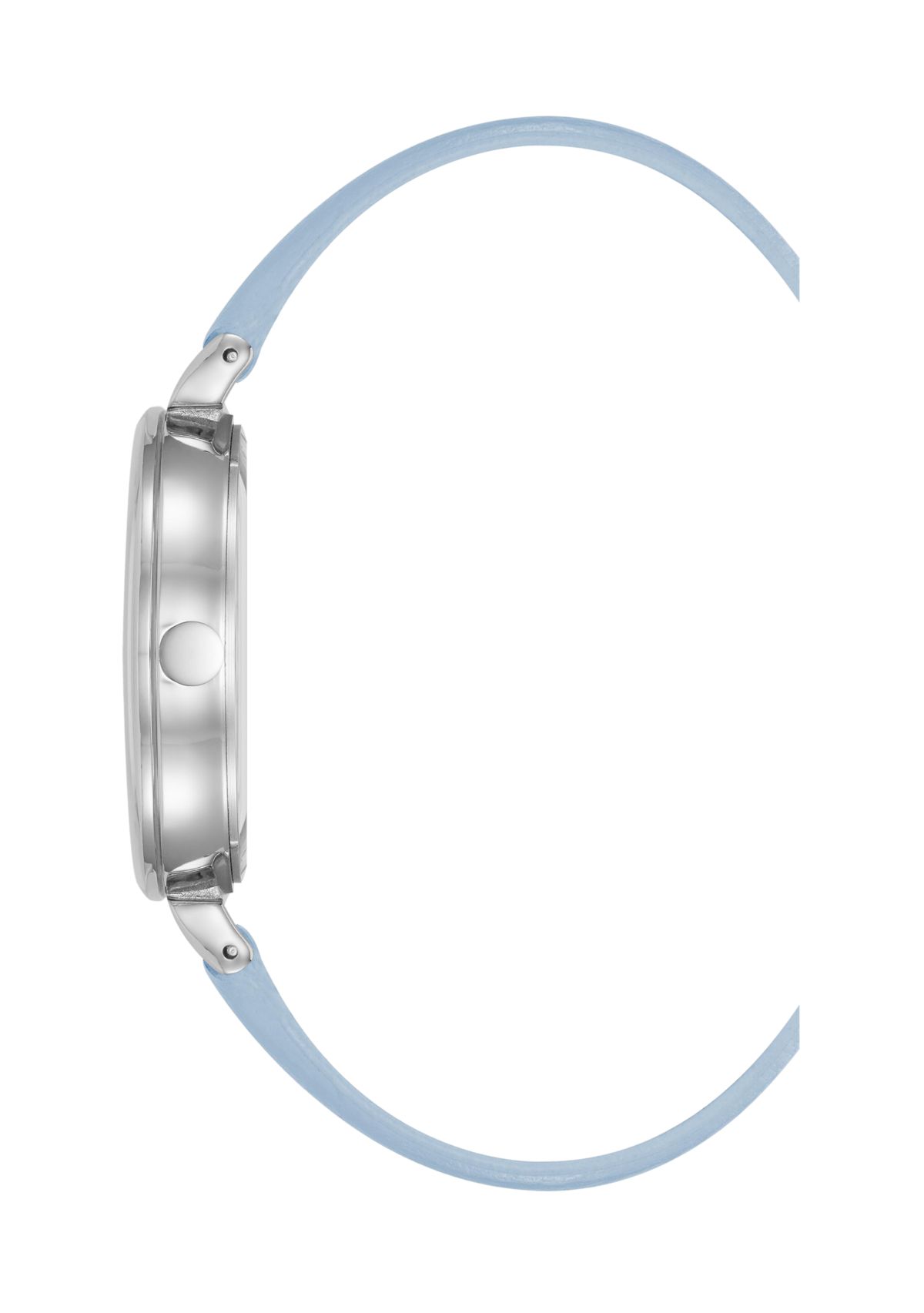 Quartz Boyfriend Metal and Polyurethane Leather Band Watch