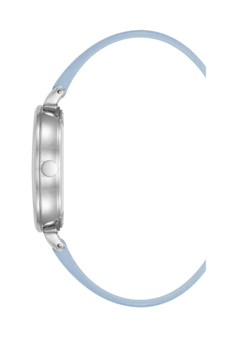 Quartz Boyfriend Metal and Polyurethane Leather Band Watch