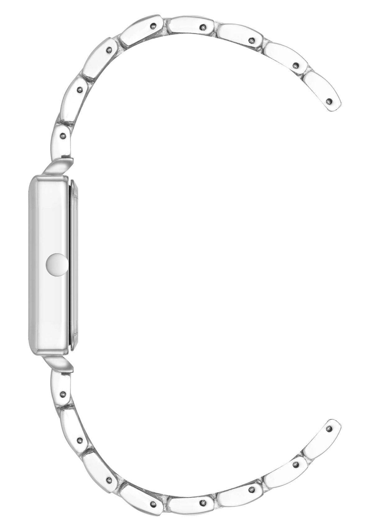 Quartz Rectangular Two-tone Metal Alloy Link Bracelet Watch