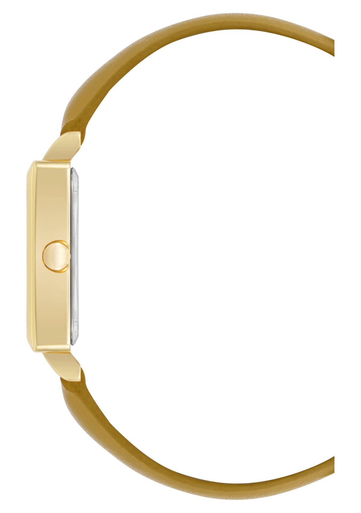 Square Marigold Faux Leather Band Watch