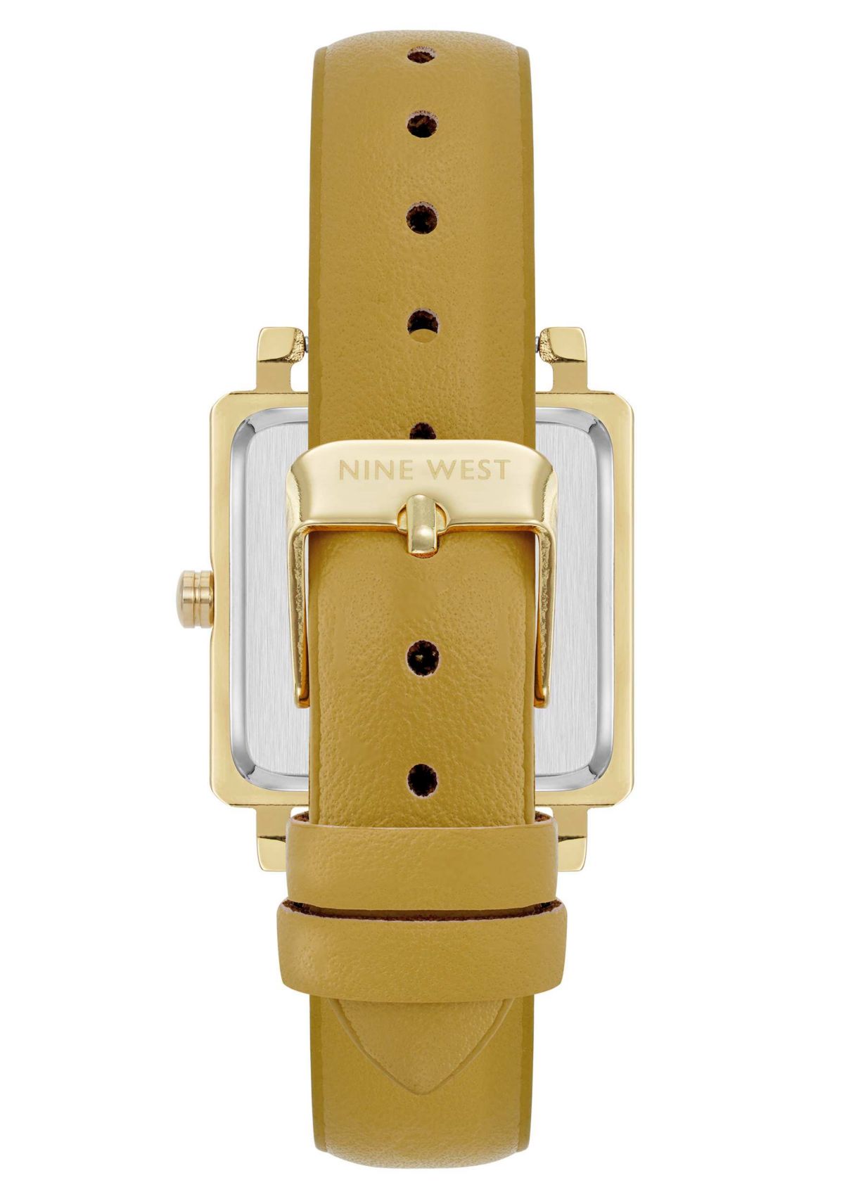 Square Marigold Faux Leather Band Watch