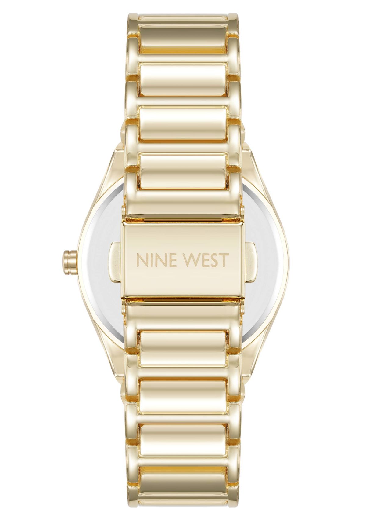 Quartz Round Gold-tone Metal Alloy Link Bracelet Watch