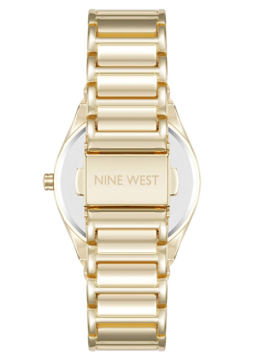 Quartz Round Gold-tone Metal Alloy Link Bracelet Watch