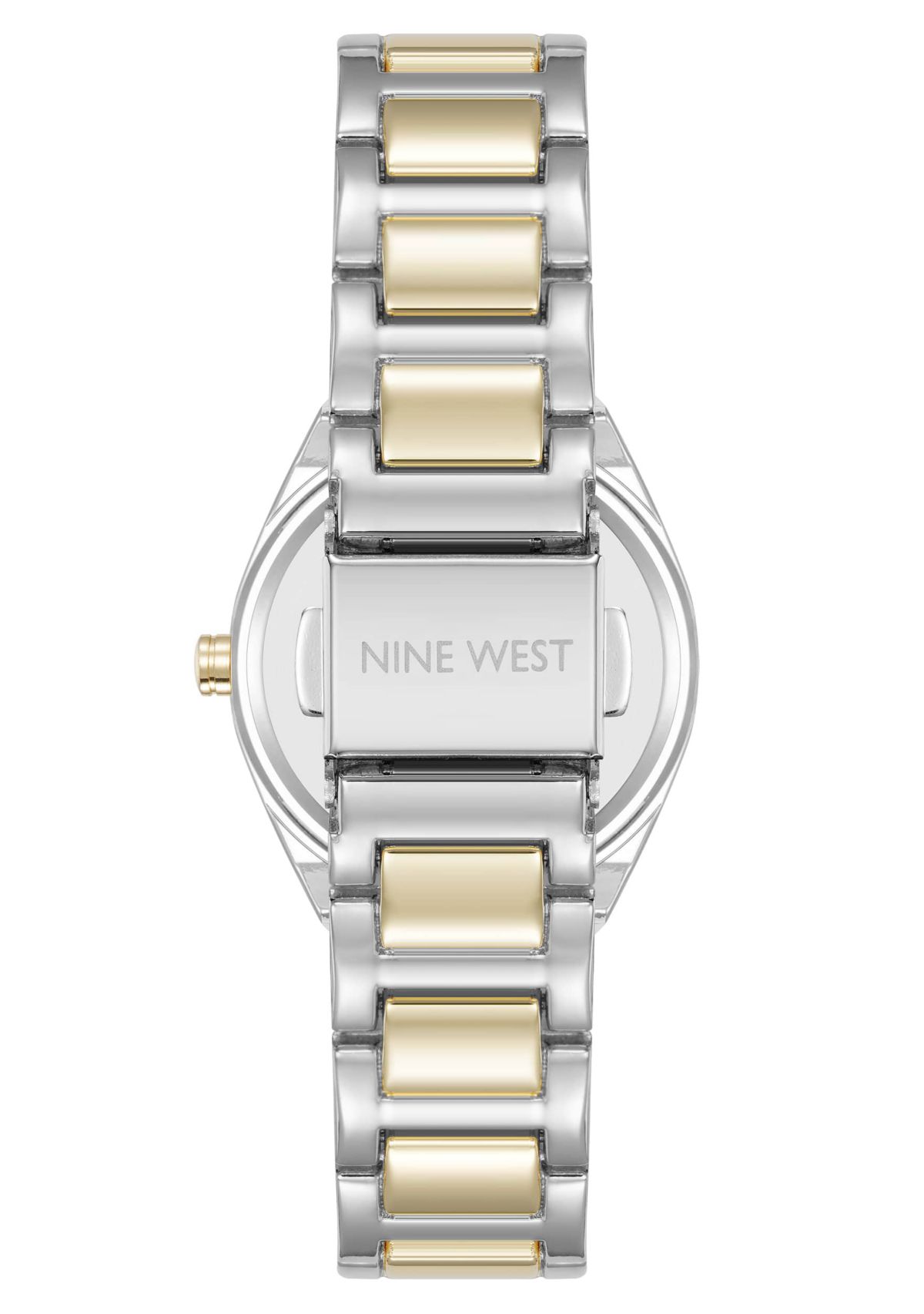 Womens Round Two-tone Metal Alloy Link Bracelet Watch