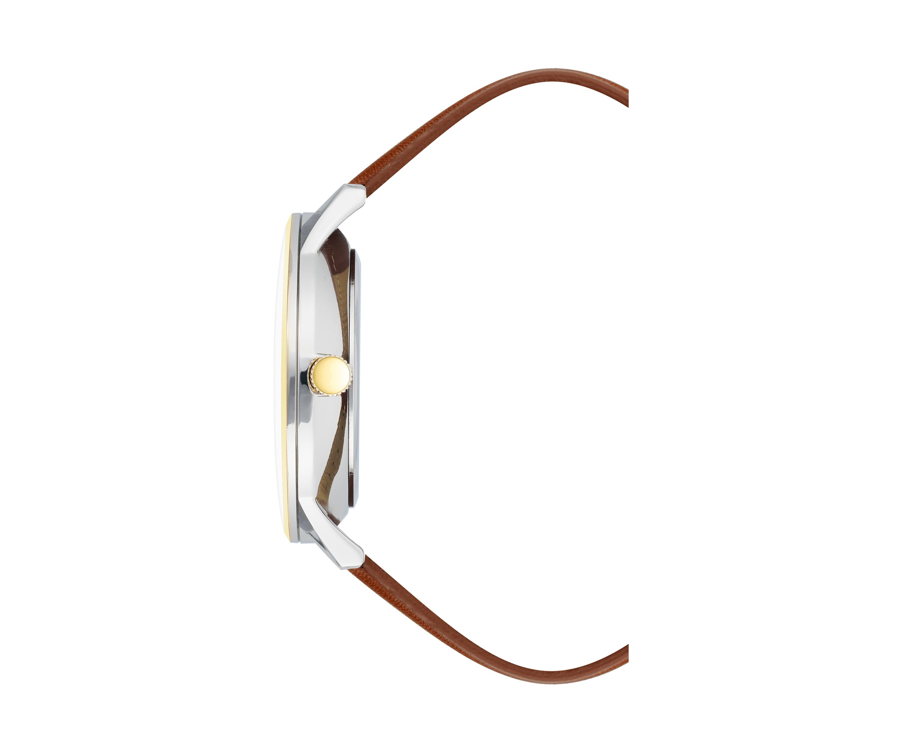 Quartz Vintage Brown Leather Band with Green Dial Watch