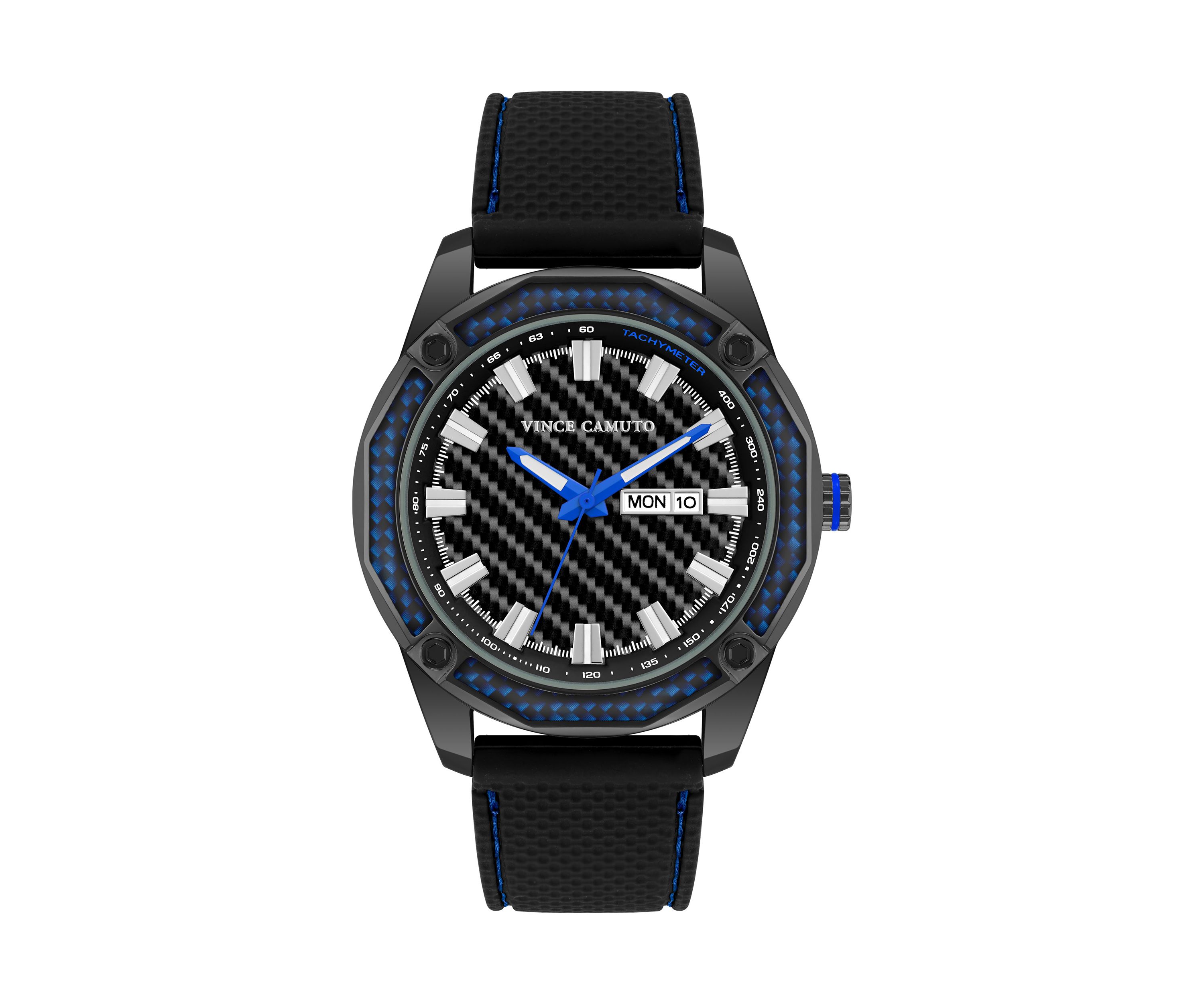 Quartz Textured Silicone and Metal Alloy Watch