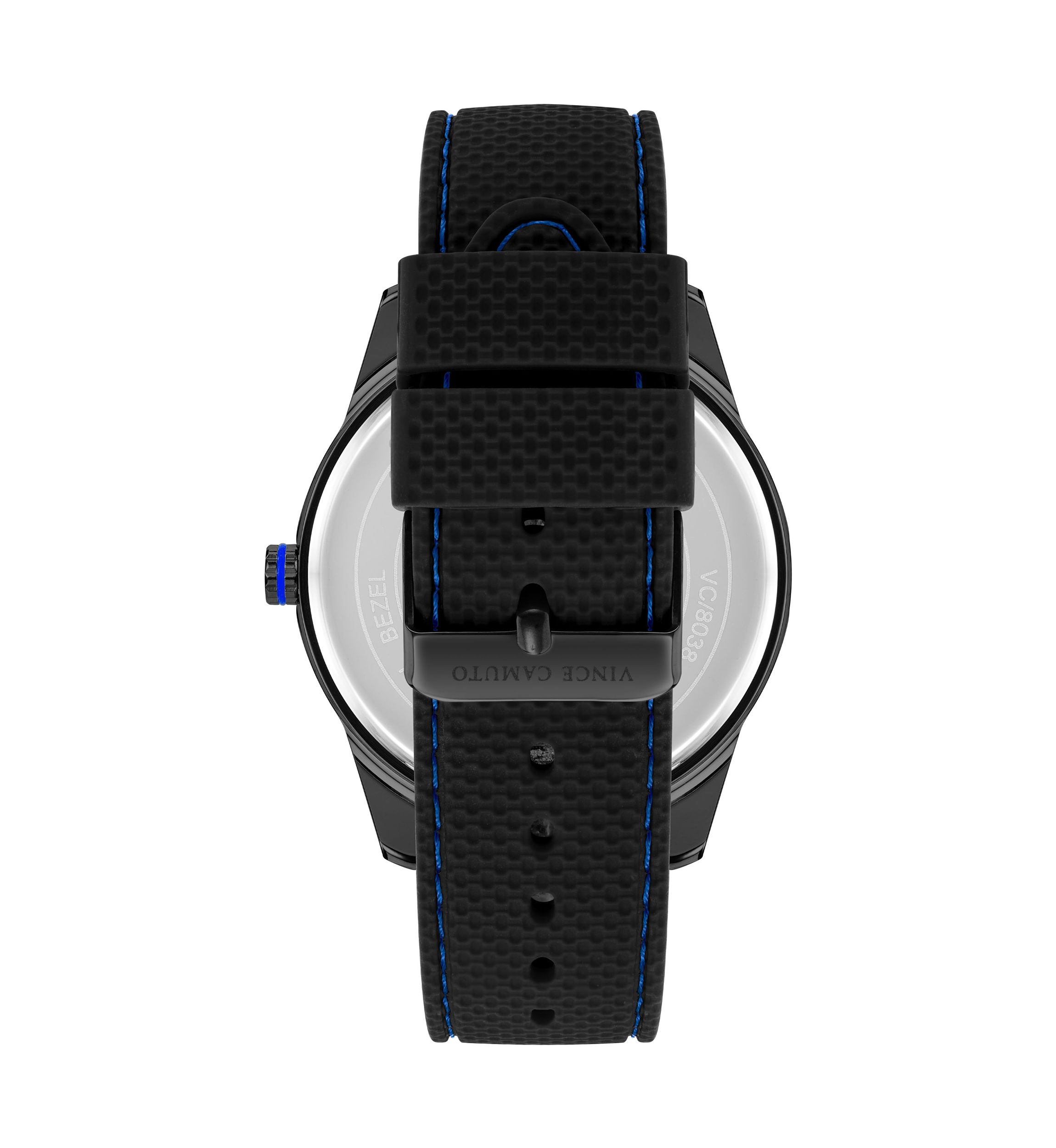Quartz Textured Silicone and Metal Alloy Watch
