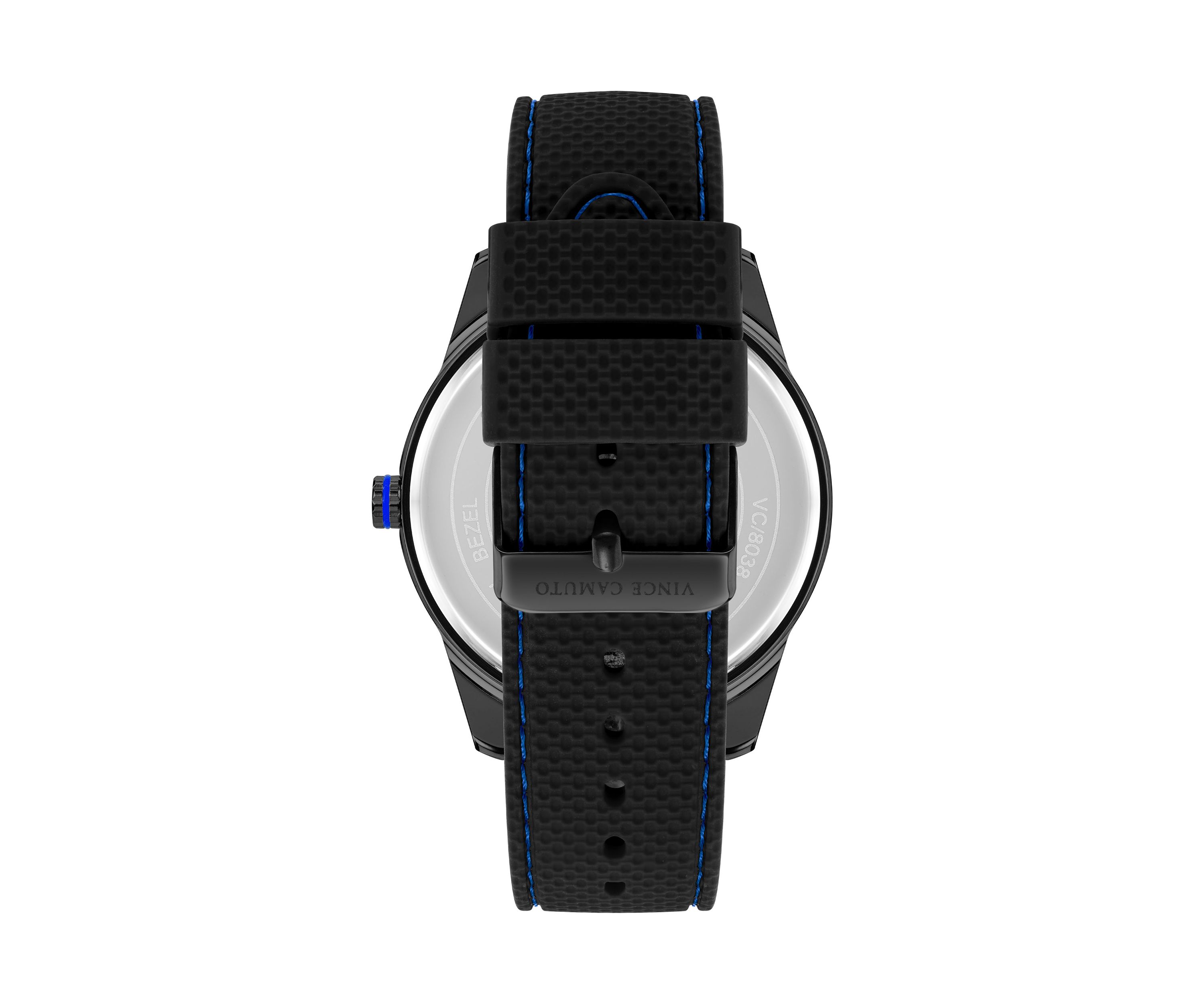 Quartz Textured Silicone and Metal Alloy Watch