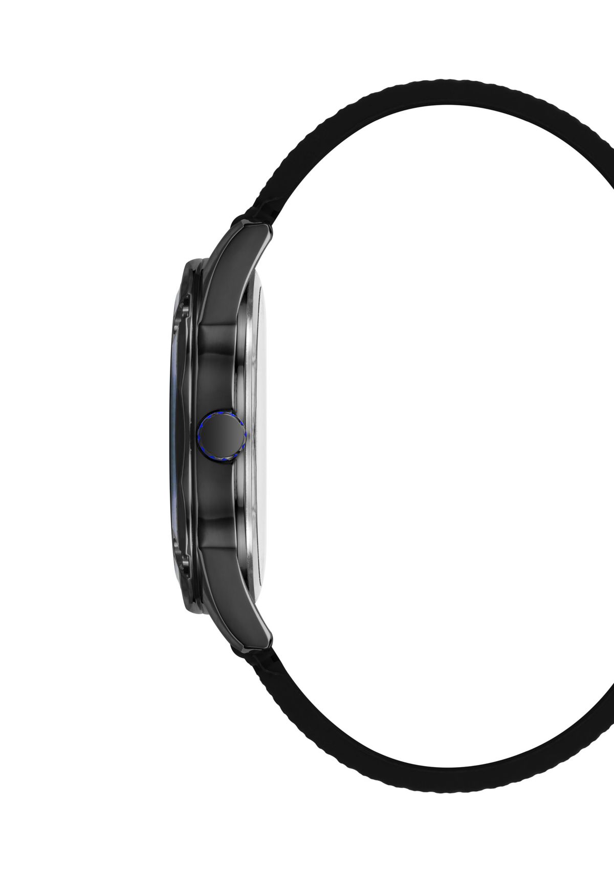 Quartz Textured Silicone and Metal Alloy Watch