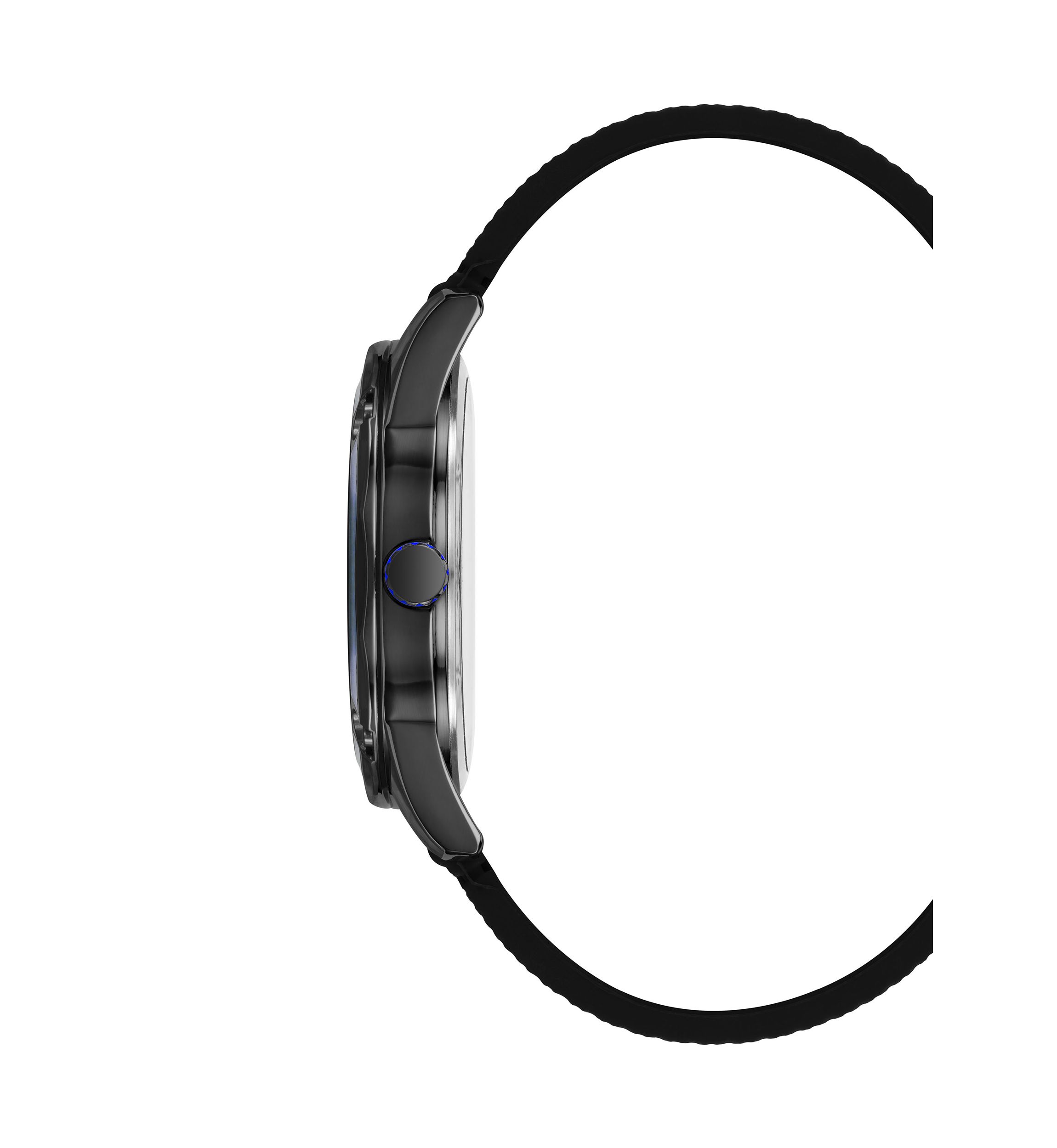 Quartz Textured Silicone and Metal Alloy Watch