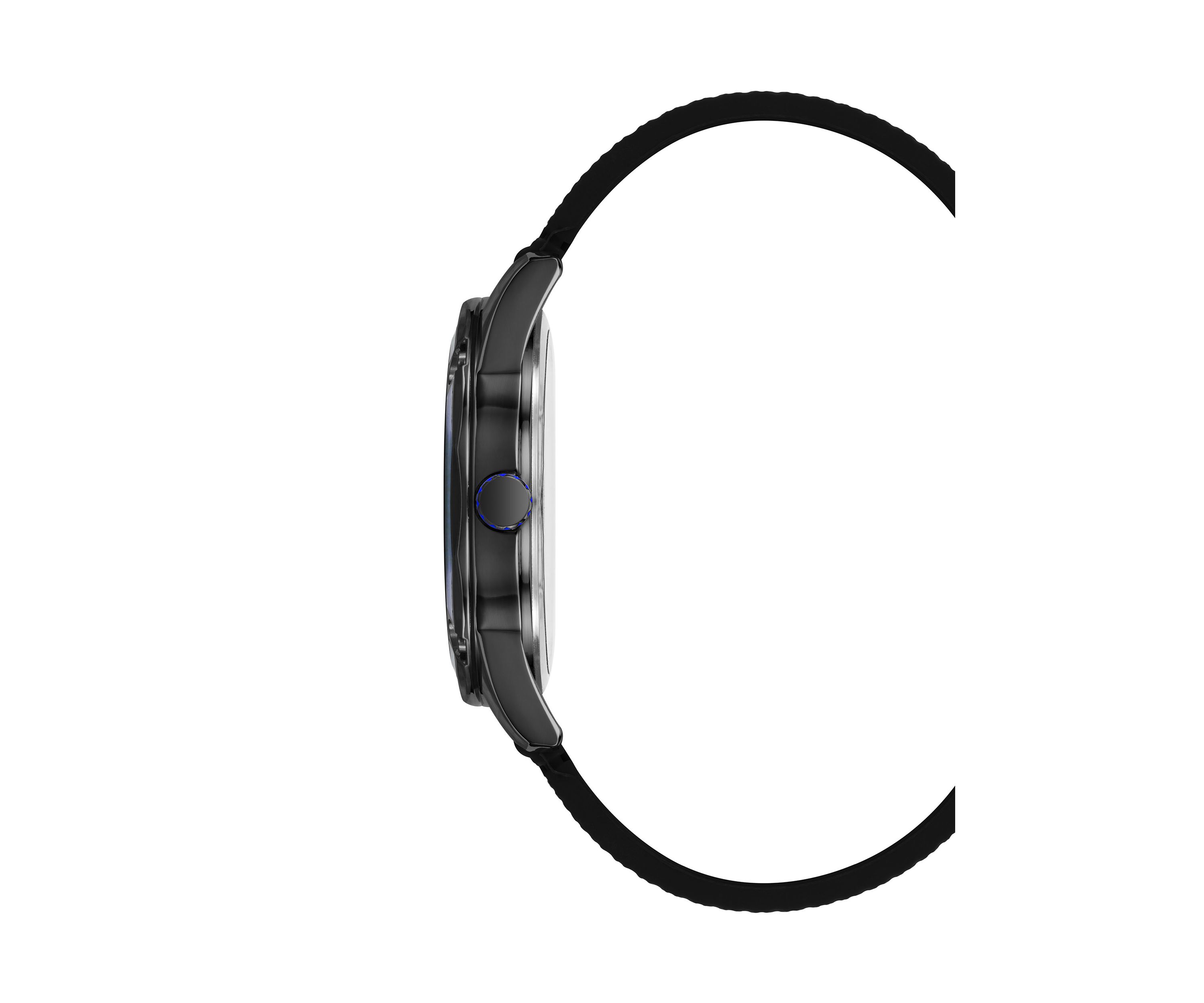 Quartz Textured Silicone and Metal Alloy Watch