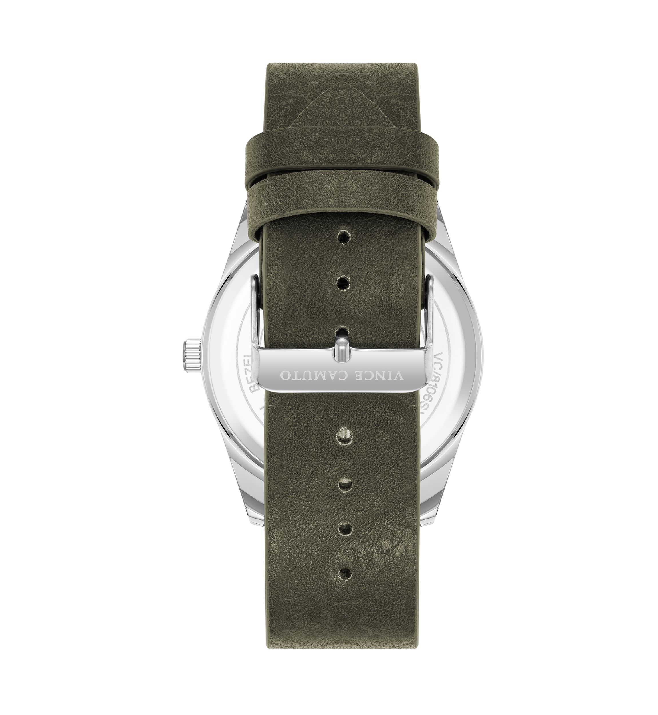 Quartz Bold Green PU Leather Band Watch