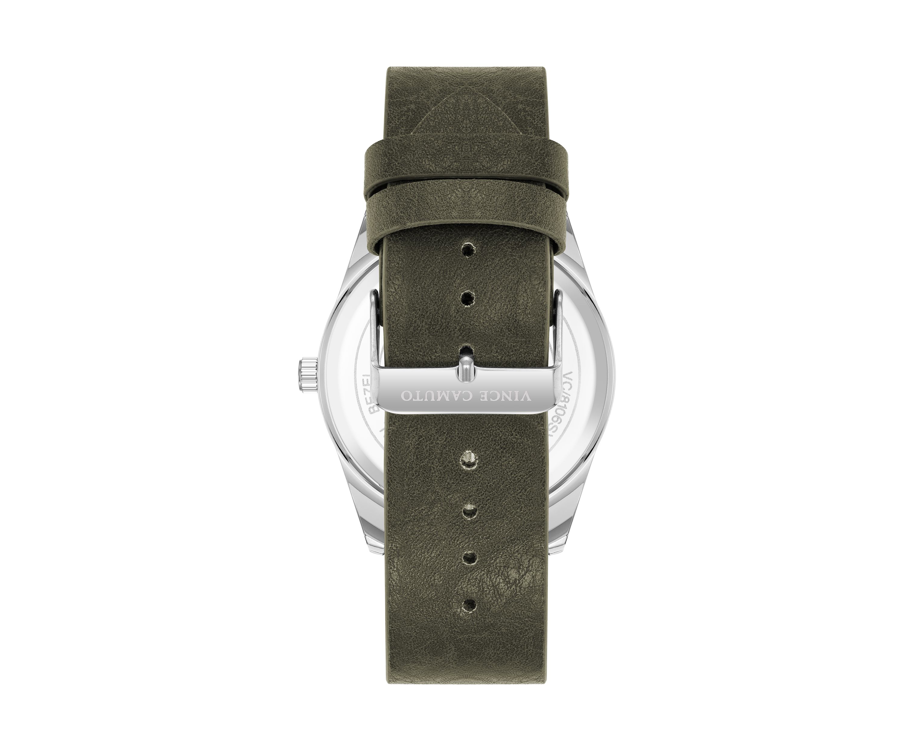 Quartz Bold Green PU Leather Band Watch