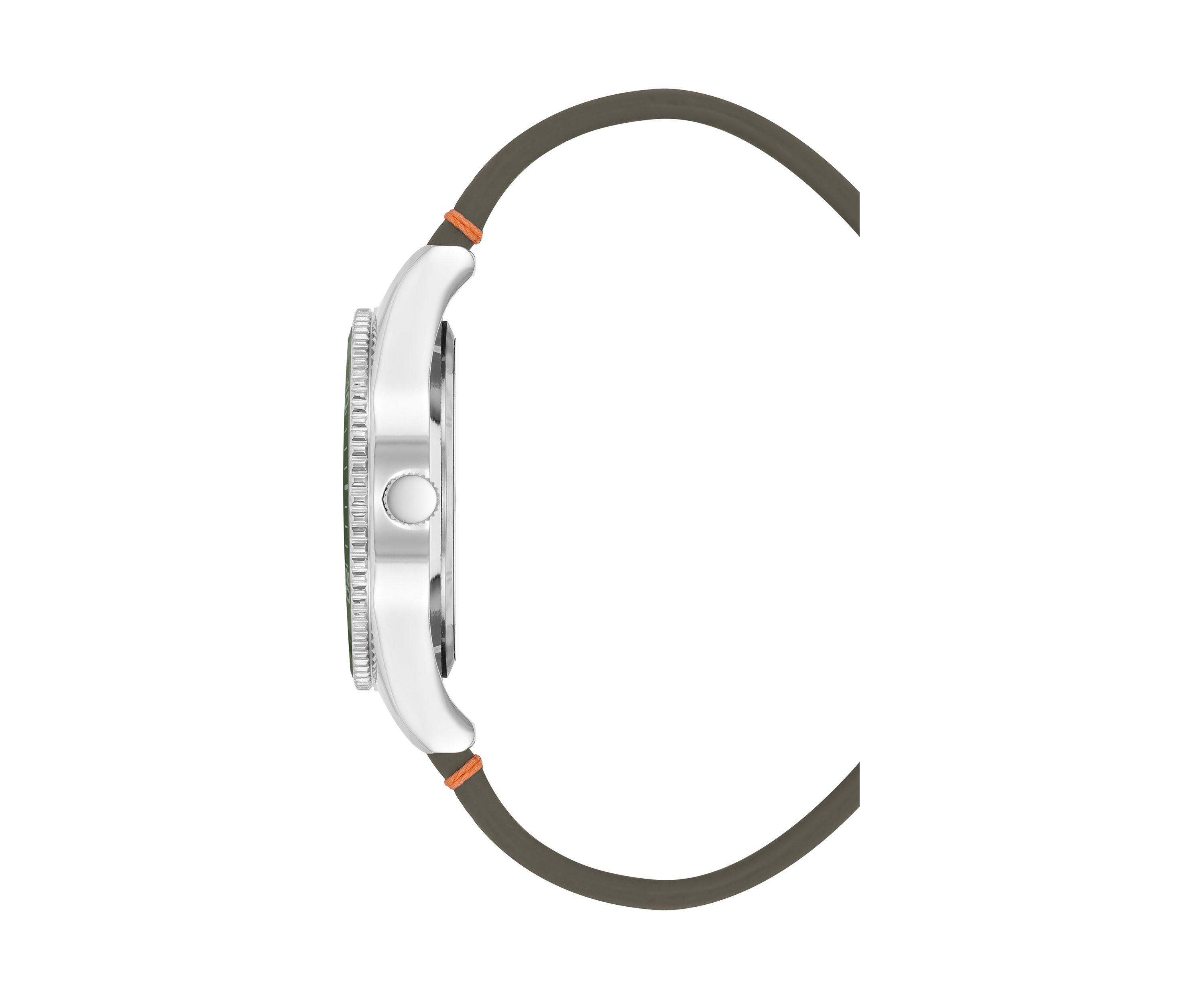 Quartz Bold Green PU Leather Band Watch