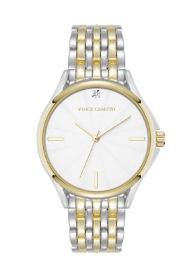 Vince Camuto Quartz Two-Tone Metal Alloy Bracelet with Crystal