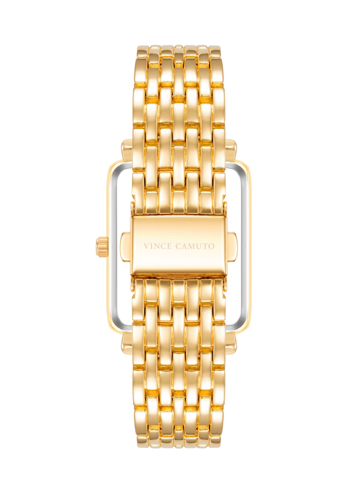 Quartz Gold-Tone Metal Alloy Crystal Bezel Watch