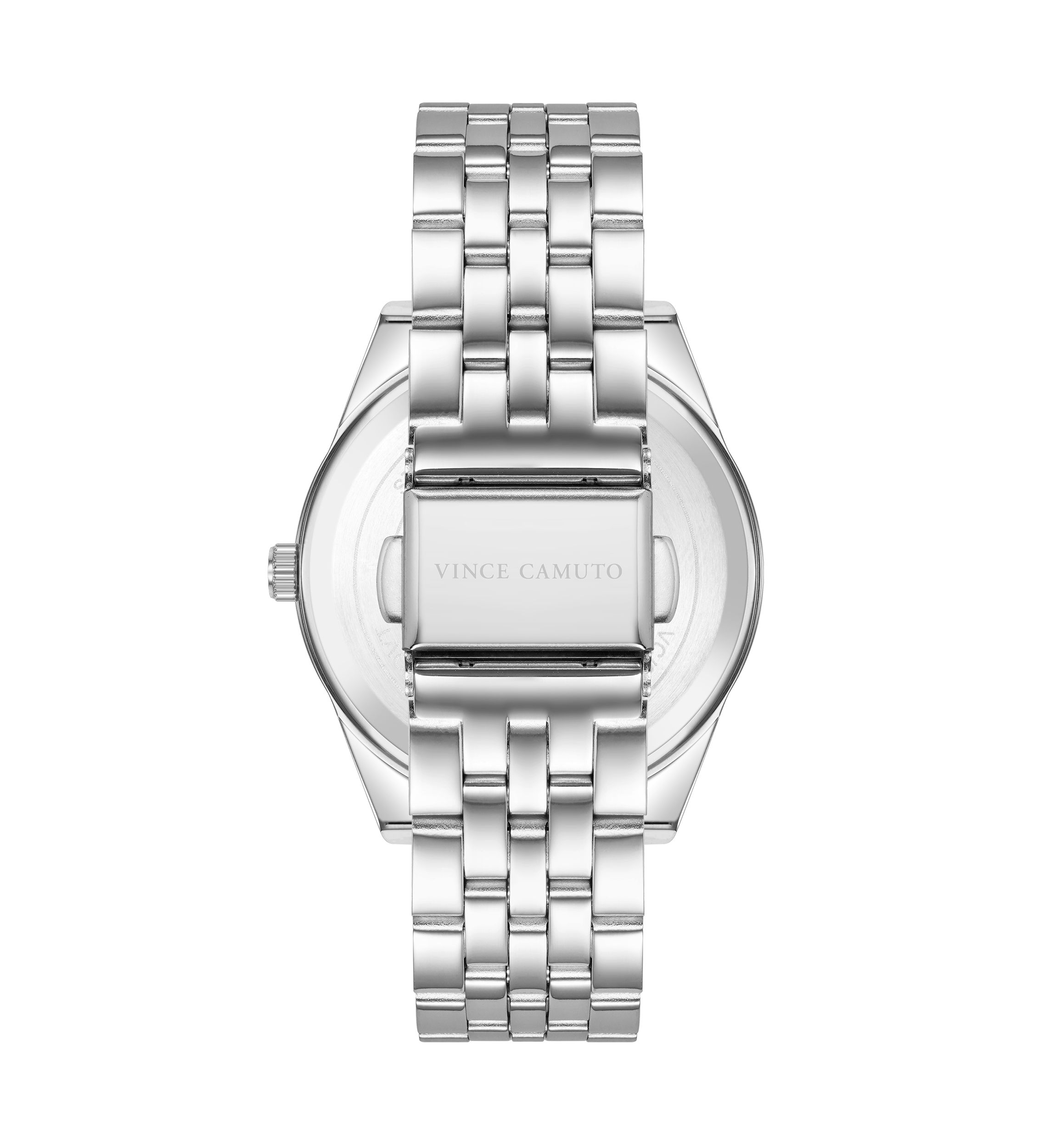 Quartz Polished Silver-Tone Metal Alloy with Light Blue Dial Watch