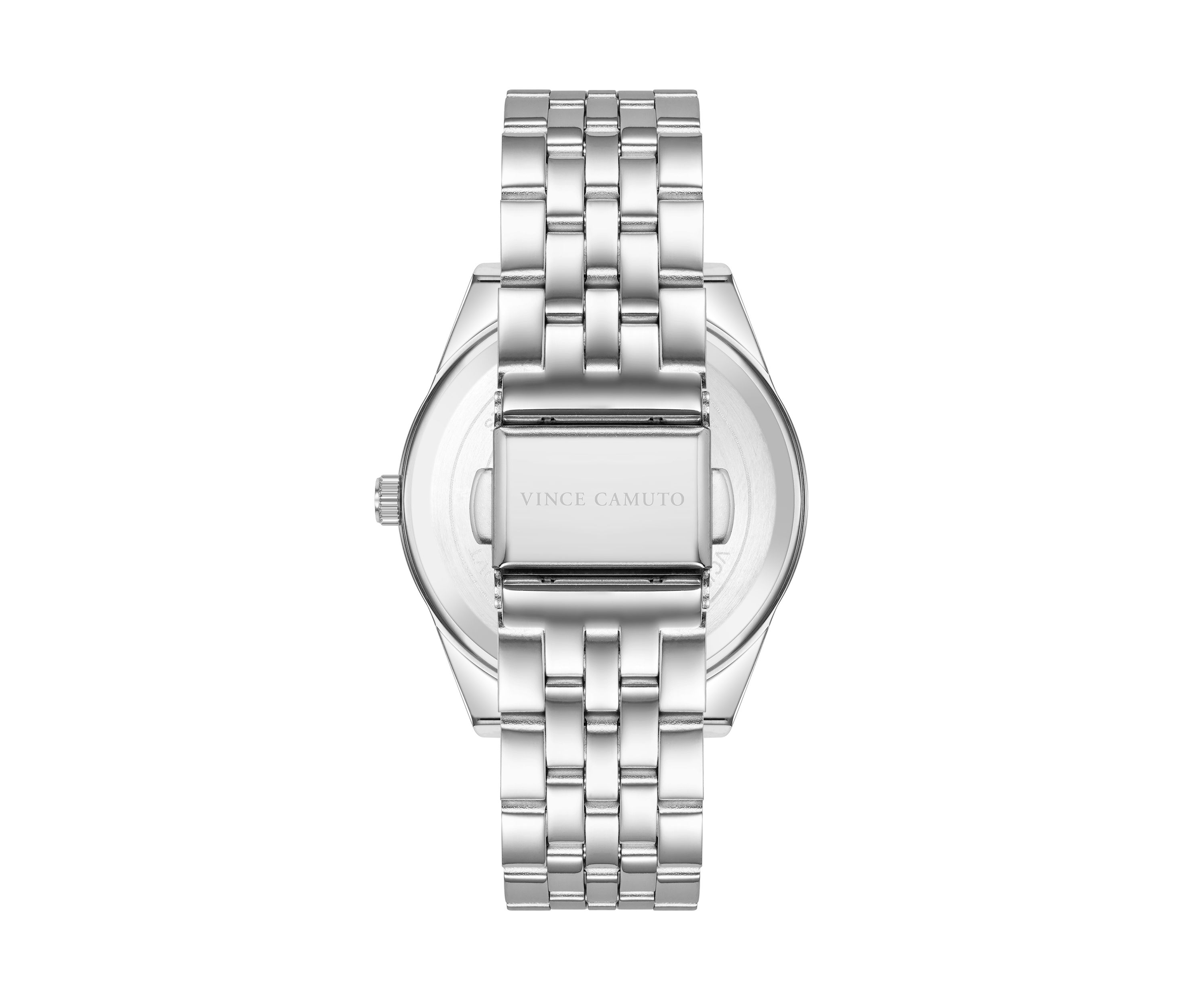 Quartz Polished Silver-Tone Metal Alloy with Light Blue Dial Watch
