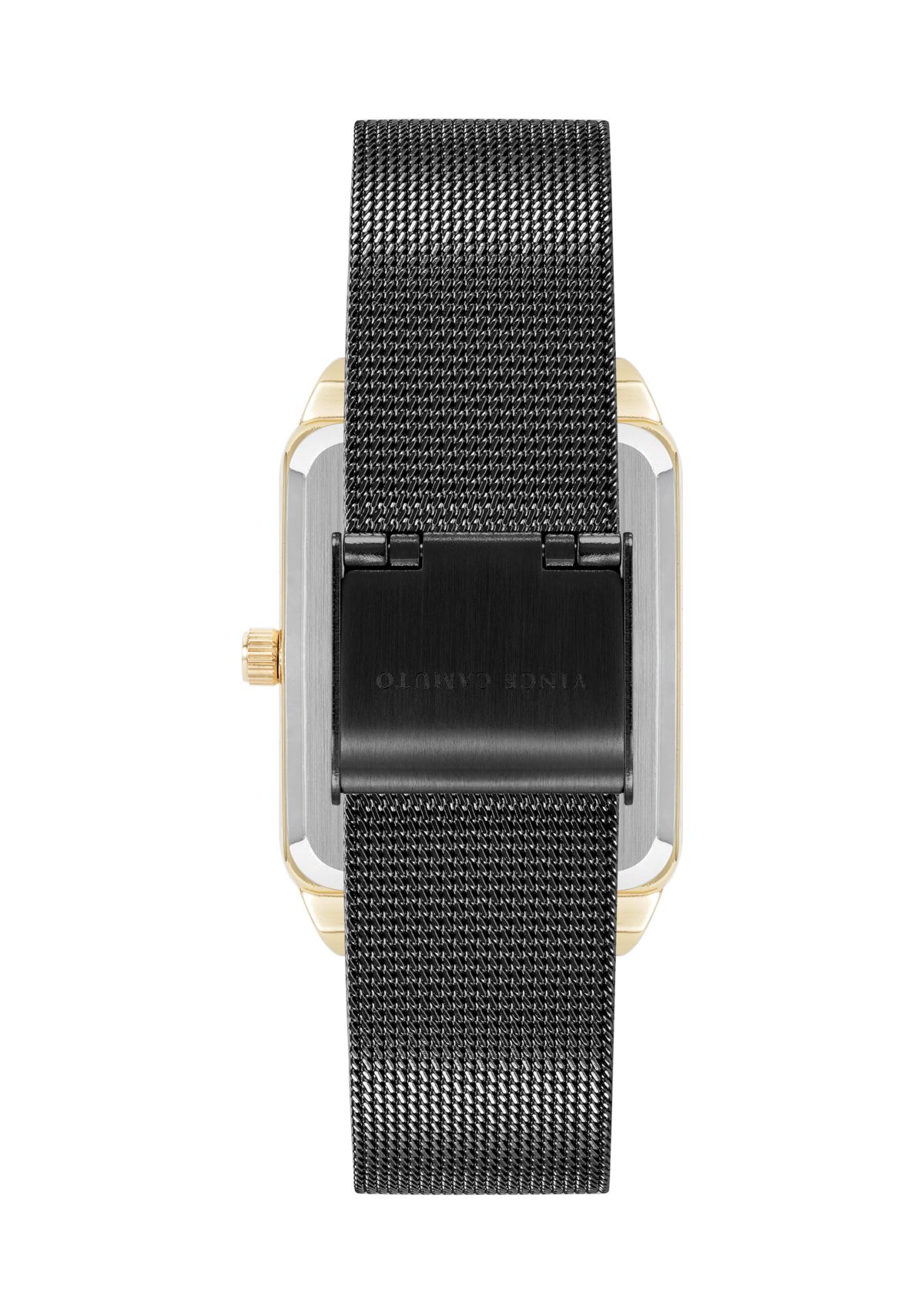 Quartz Silver Tone Stainless Steel Mesh and Rose Gold Tone Metal Alloy Crystal Accented Watch