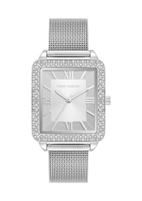 Vince Camuto Women's Silver Tone Stainless Steel Mesh Band Watch with Crystal -  5800885VC9011SVSV