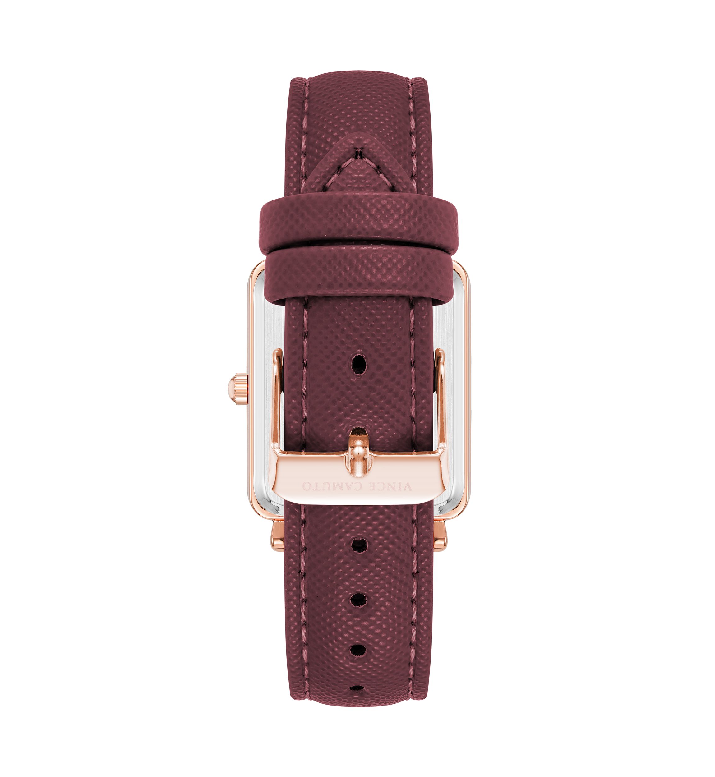  Purple Faux Leather Band Watch with Crystal 