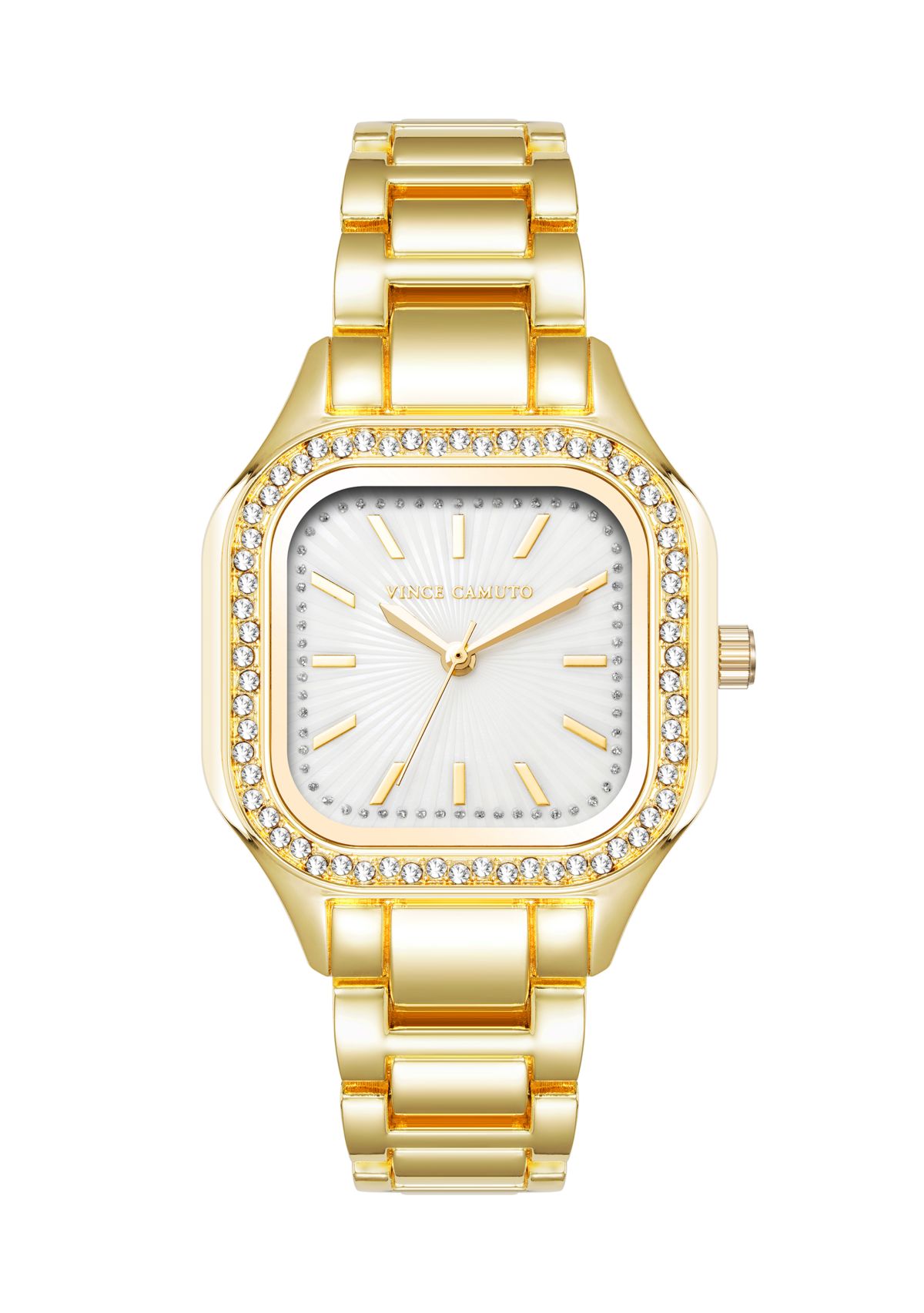 Gold Tone Mother of Pearl Glitz Watch