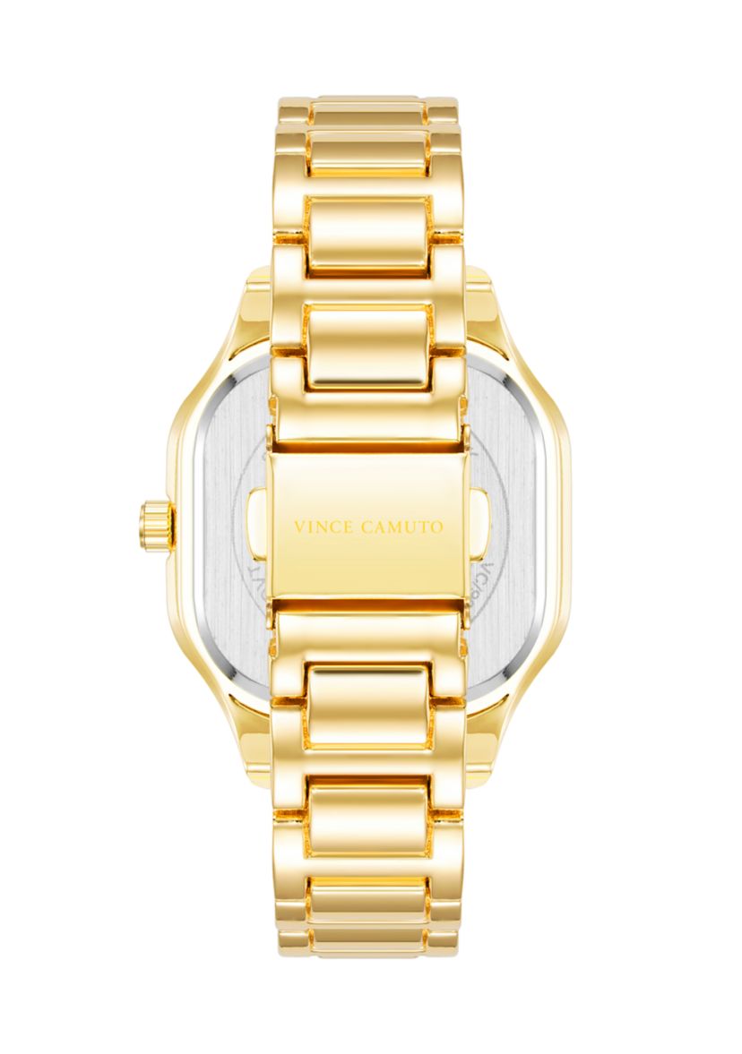 Gold Tone Mother of Pearl Glitz Watch