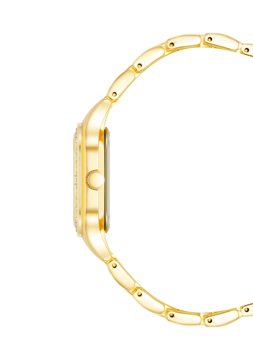 Gold Tone Mother of Pearl Glitz Watch