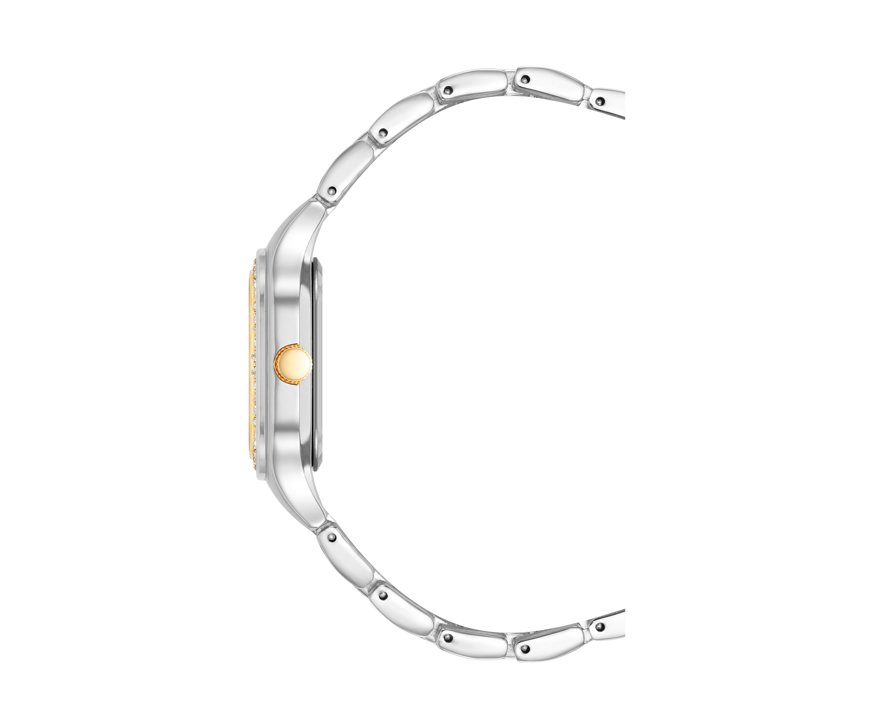  Two Tone Metal Band Watch with Crystal 