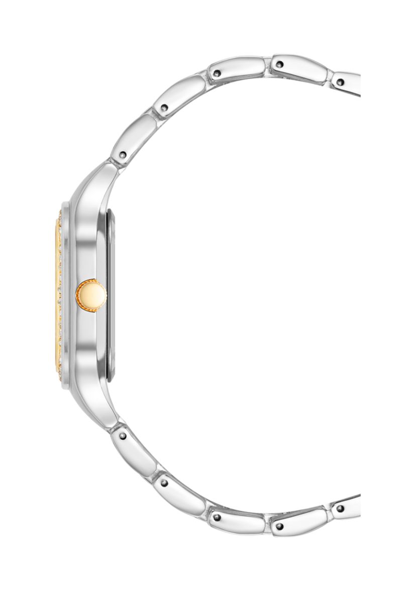  Two Tone Metal Band Watch with Crystal 