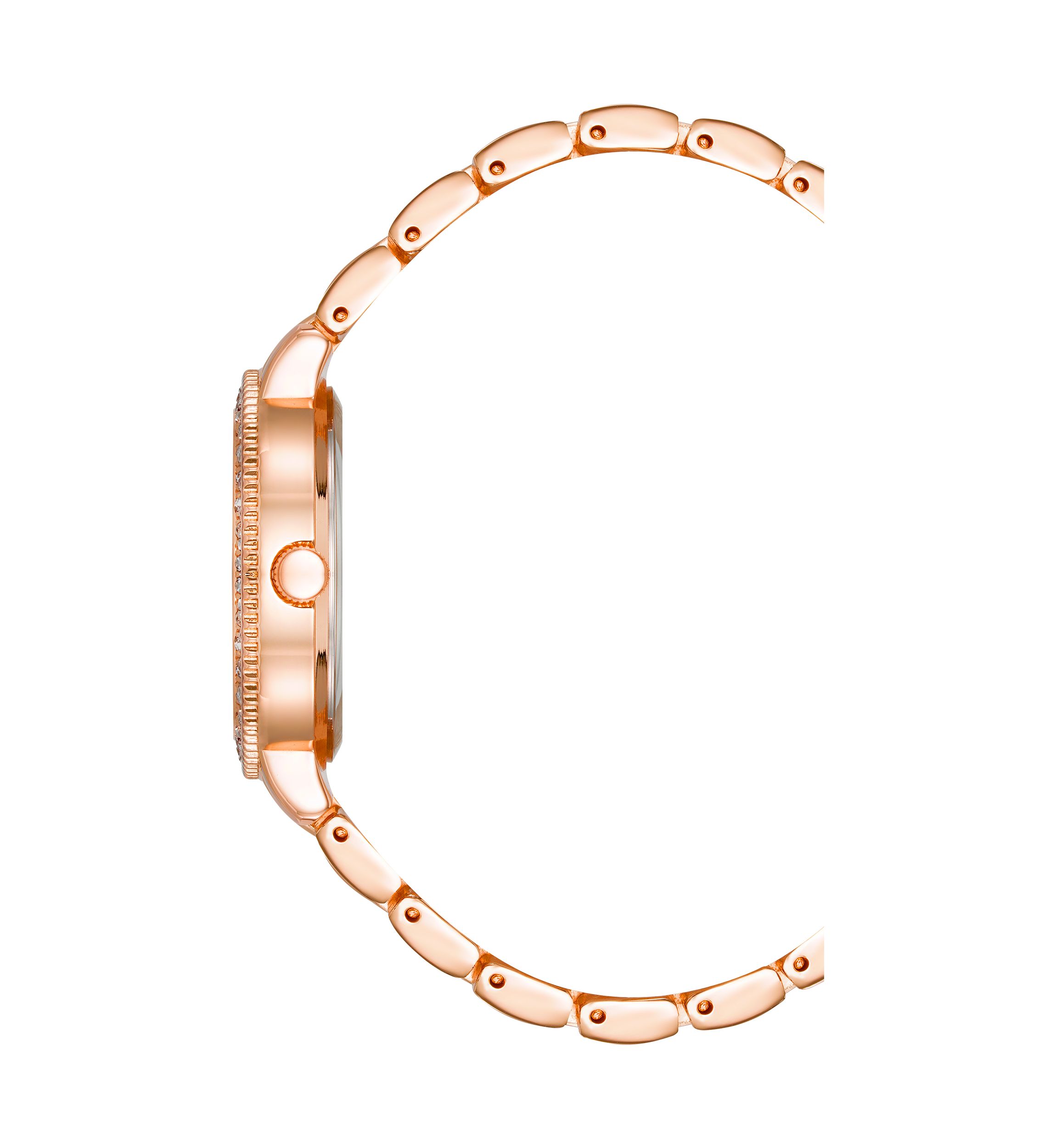 Vince Camuto Rose Gold Tone Metal Band Watch with Crystal | Belk display picture 3