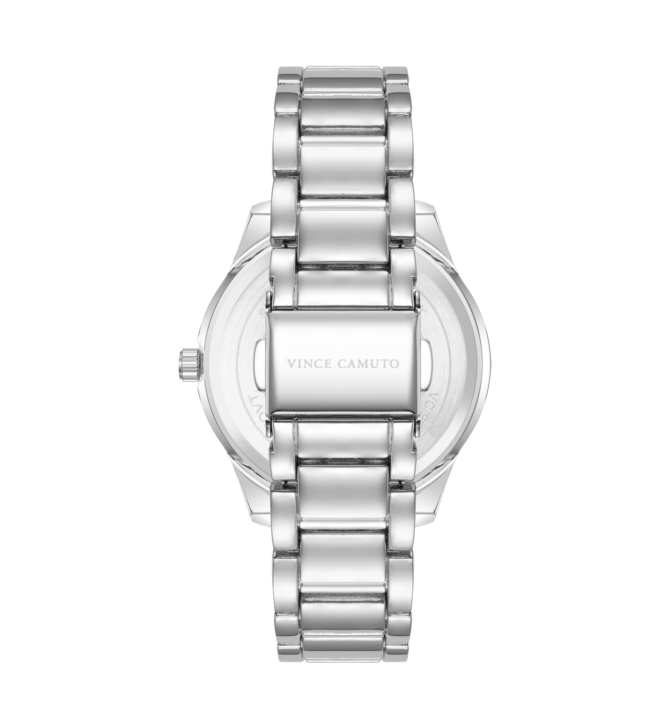 Quartz Silver-Tone Metal Alloy Crystal Bezel Watch