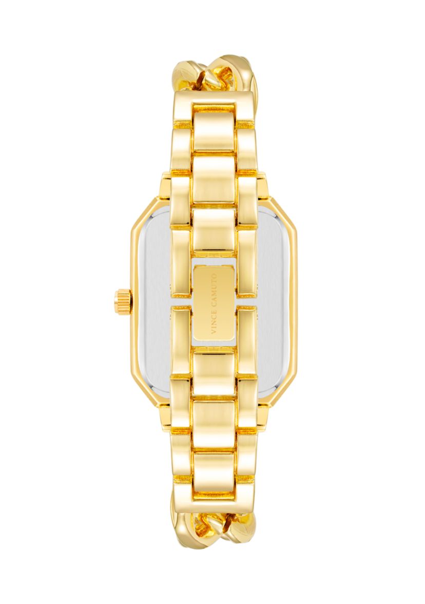 Gold Metal Chain Watch with Champagne Dial 